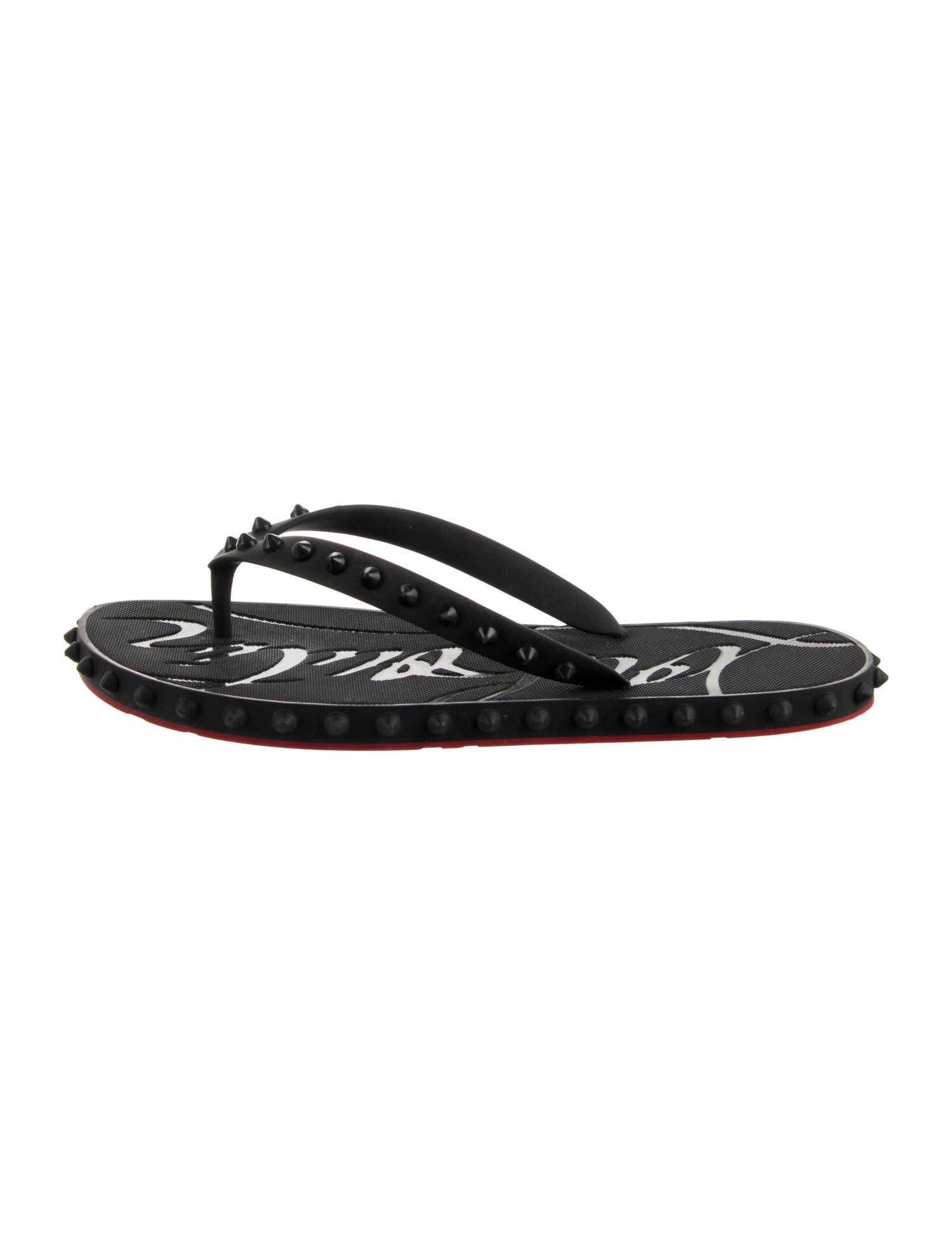 Christian Louboutin Spike Accents Rubber Sandals