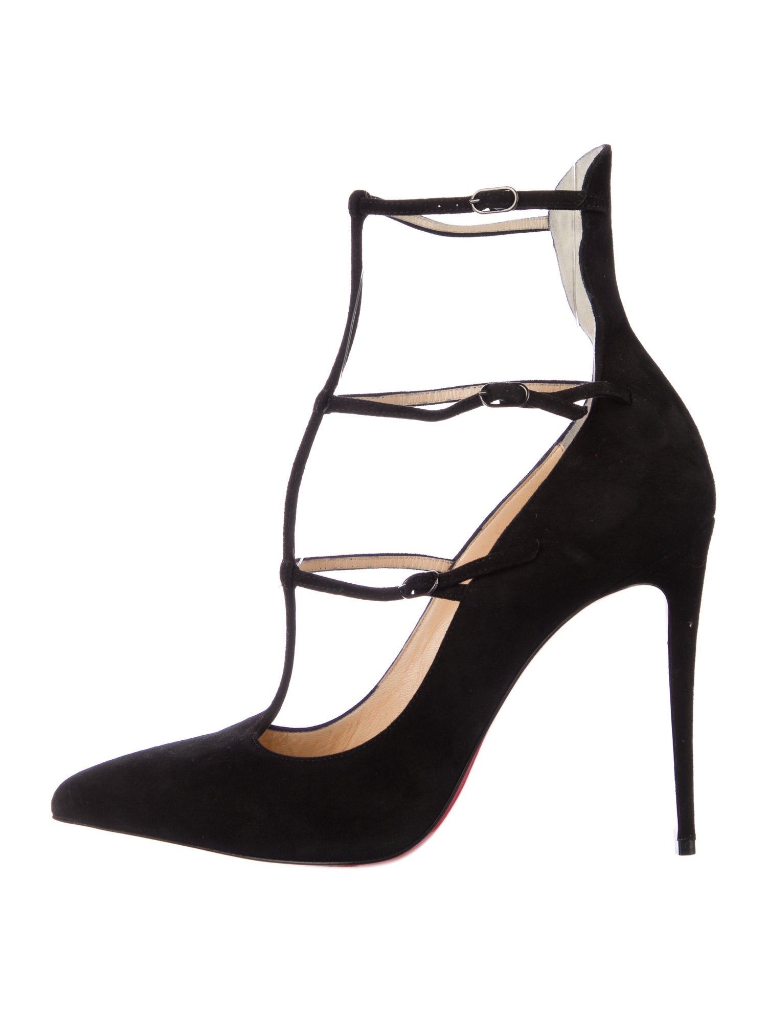 Christian Louboutin Suede T-Strap Pumps