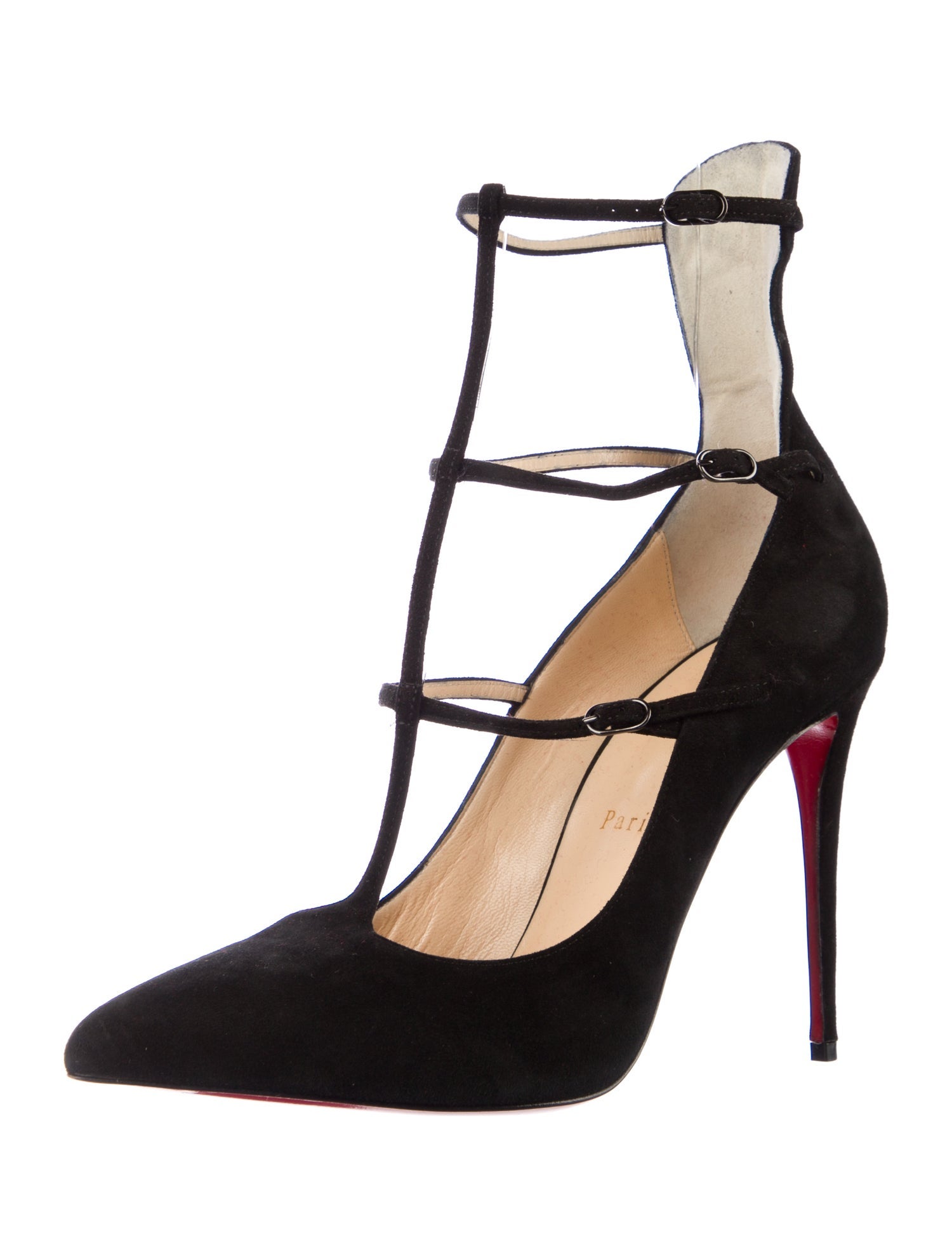 Christian Louboutin Suede T-Strap Pumps
