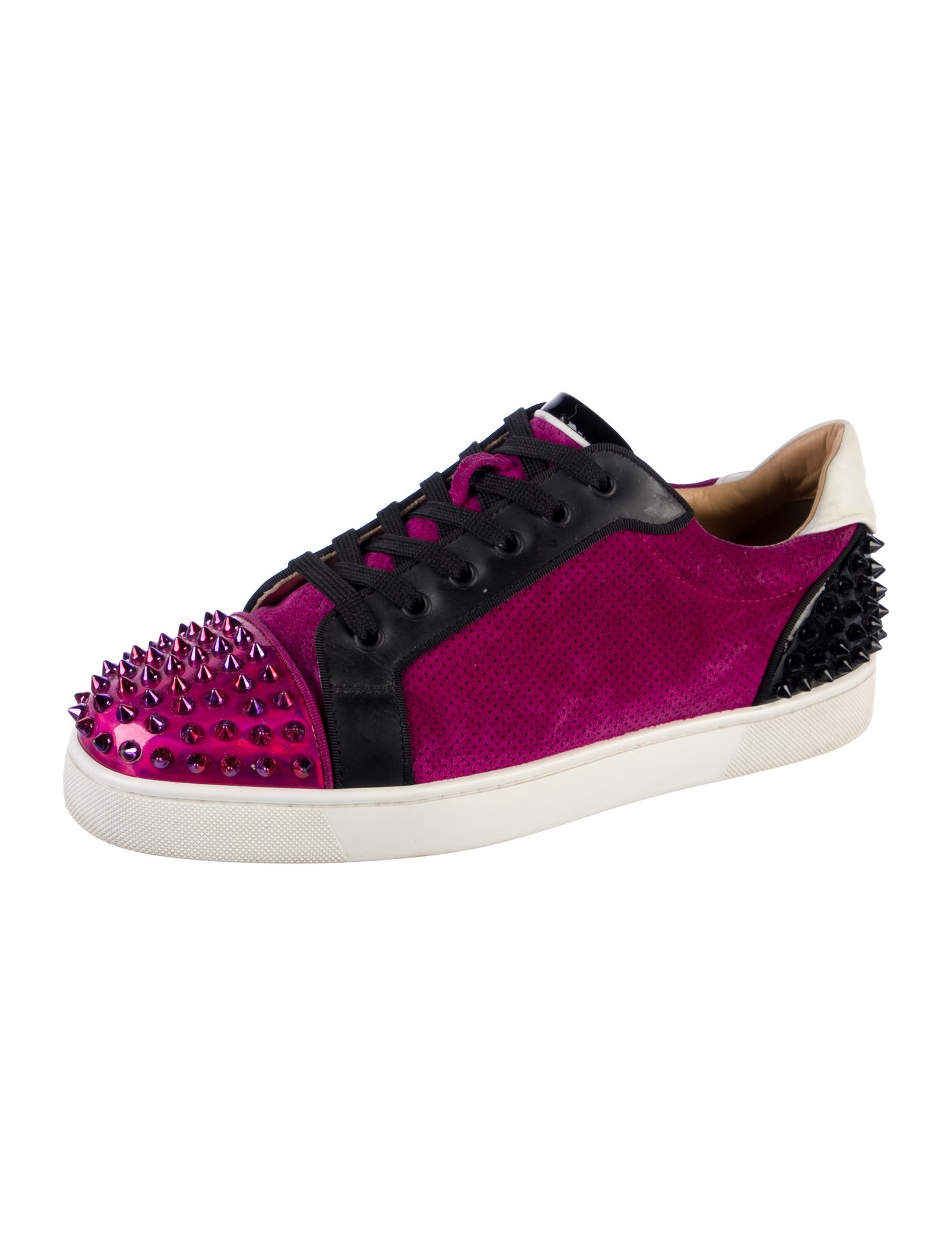 Christian Louboutin Spike Accents Suede Sneakers