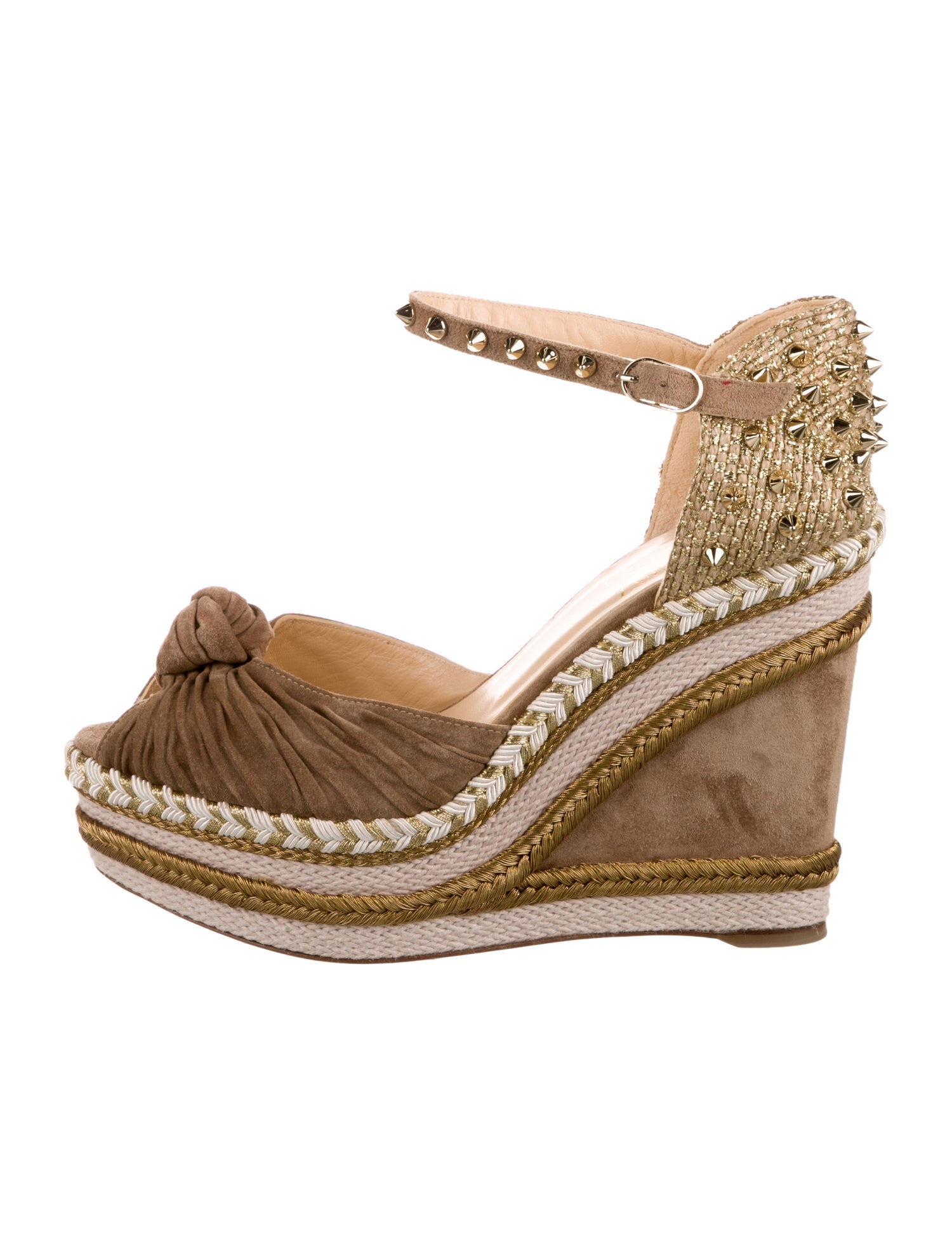 Christian Louboutin Spike Accents Suede D'Orsay Pumps