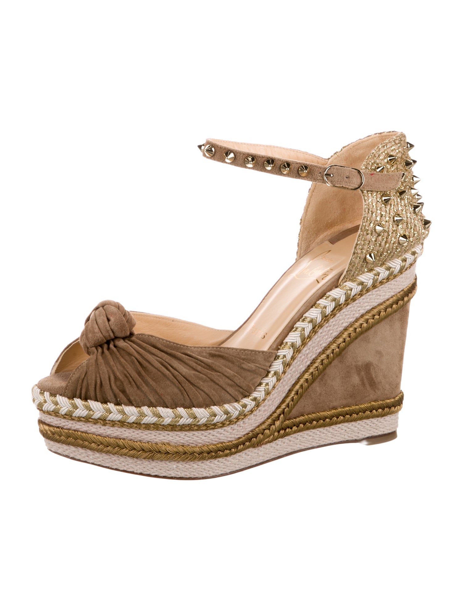 Christian Louboutin Spike Accents Suede D'Orsay Pumps