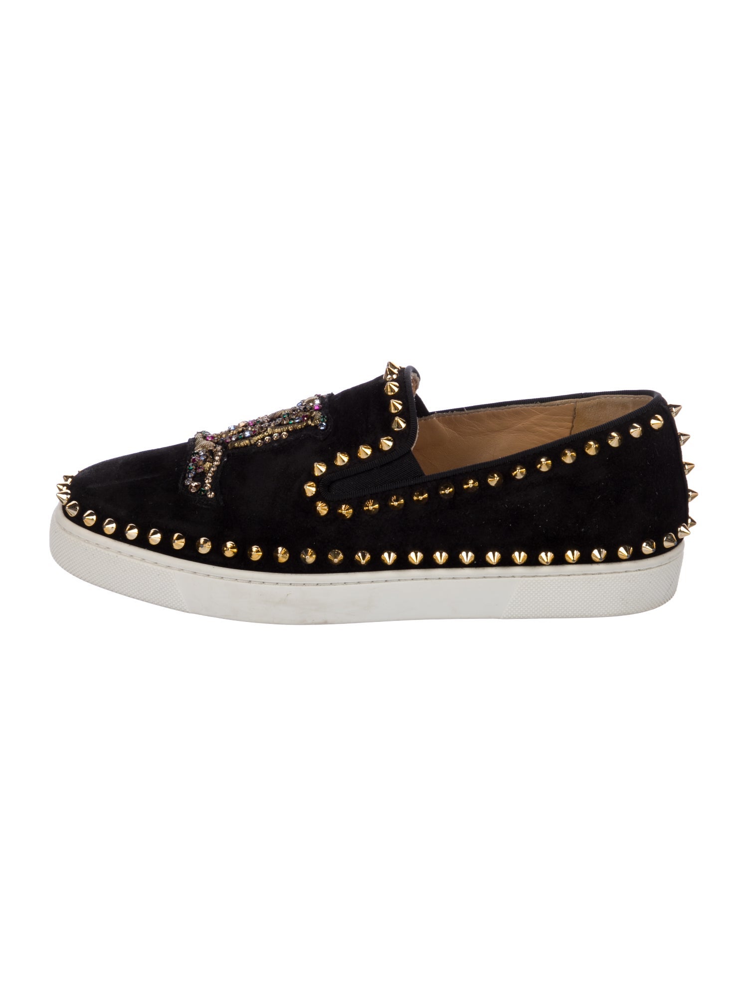 Christian Louboutin Spike Accents Suede Sneakers