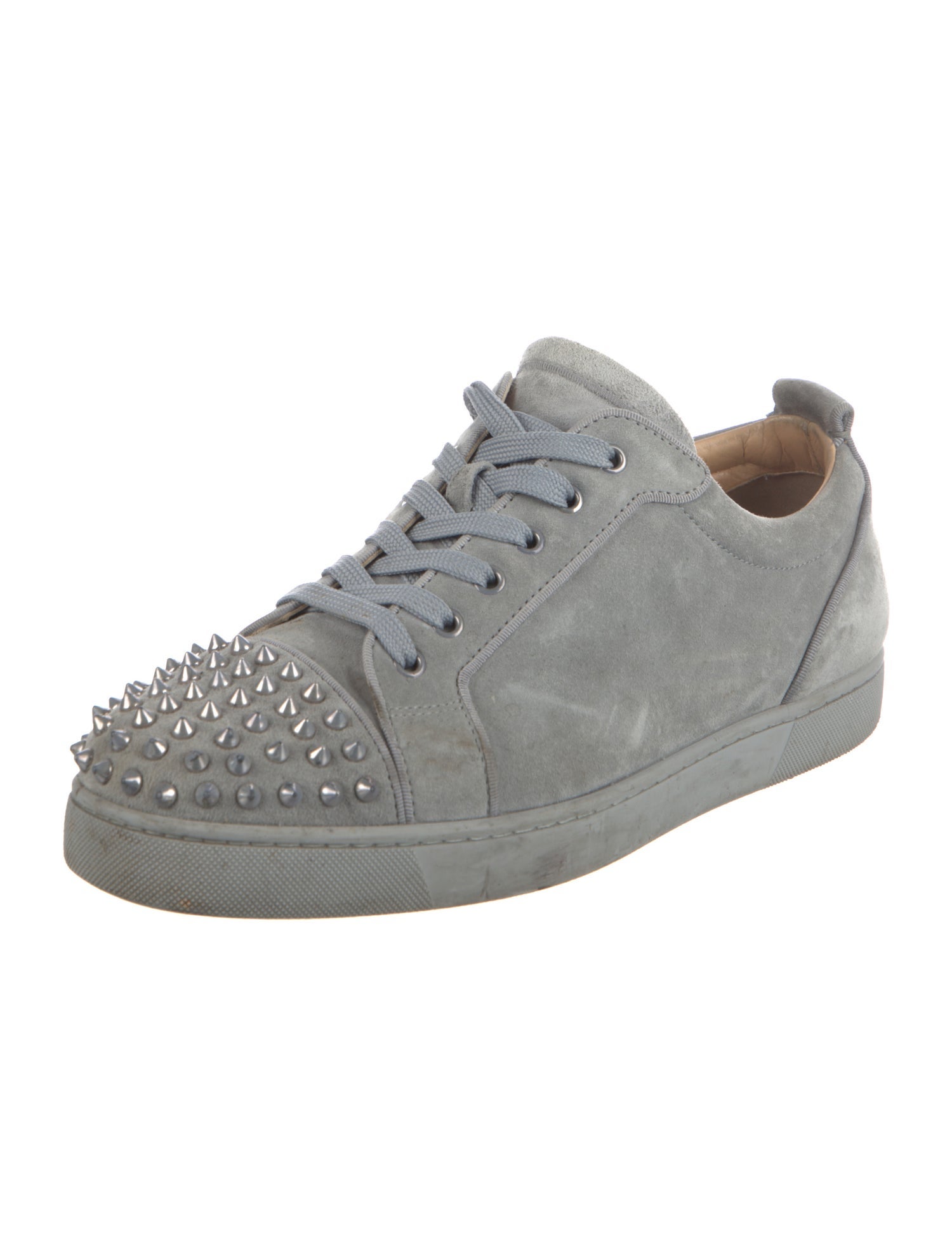 Christian Louboutin Spike Accents Suede Sneakers