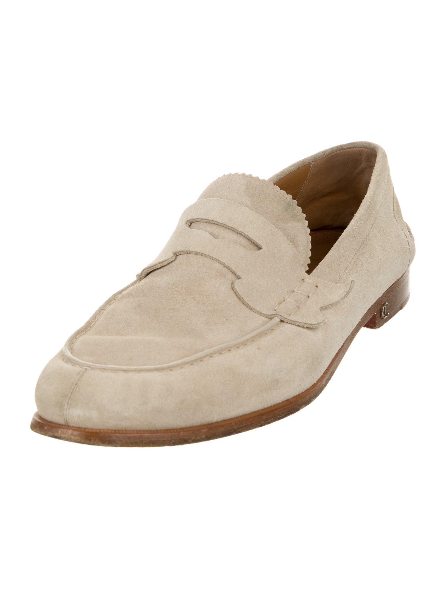 Christian Louboutin Suede Lasercut Accents Loafers