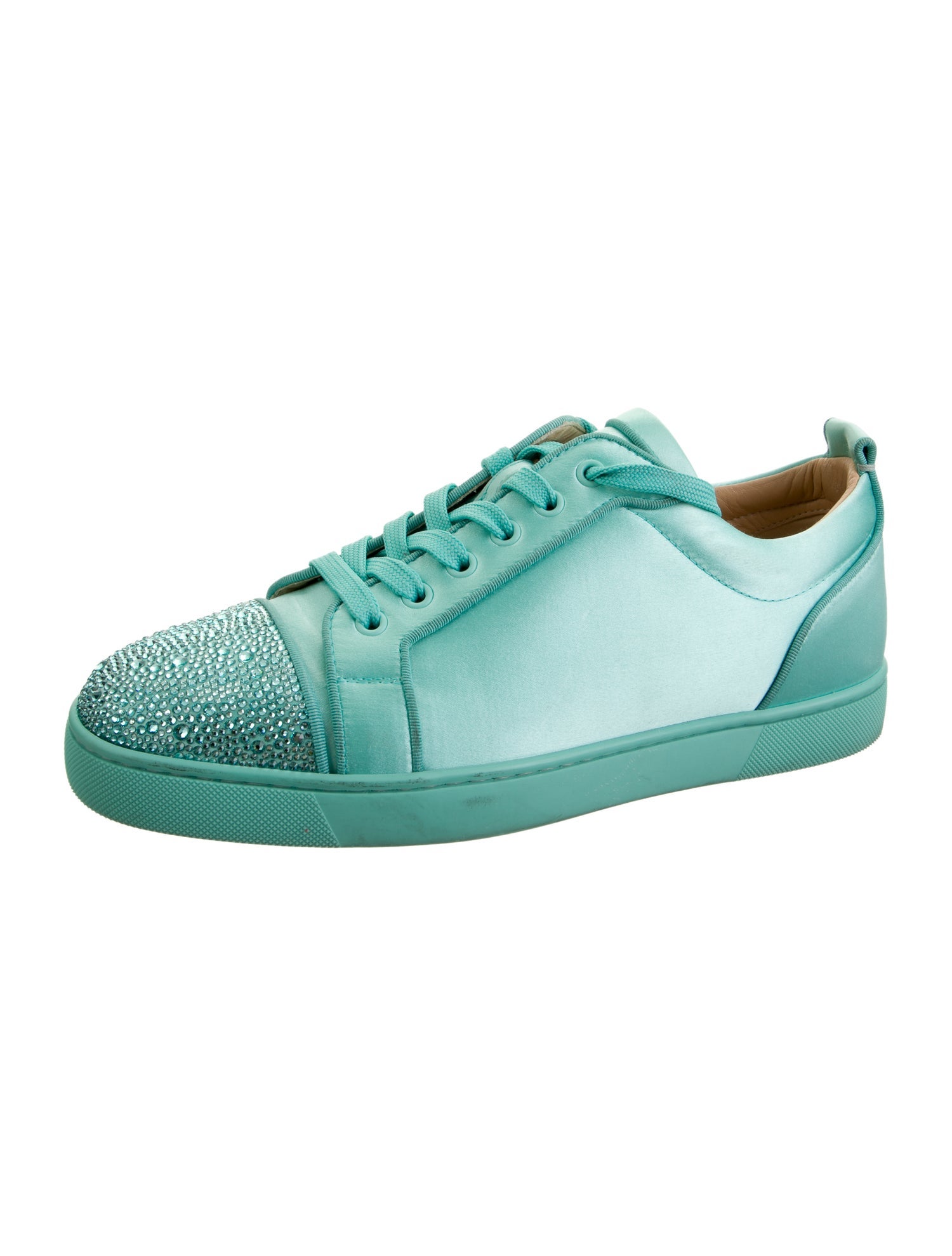 Christian Louboutin Satin Crystal Embellishments Sneakers