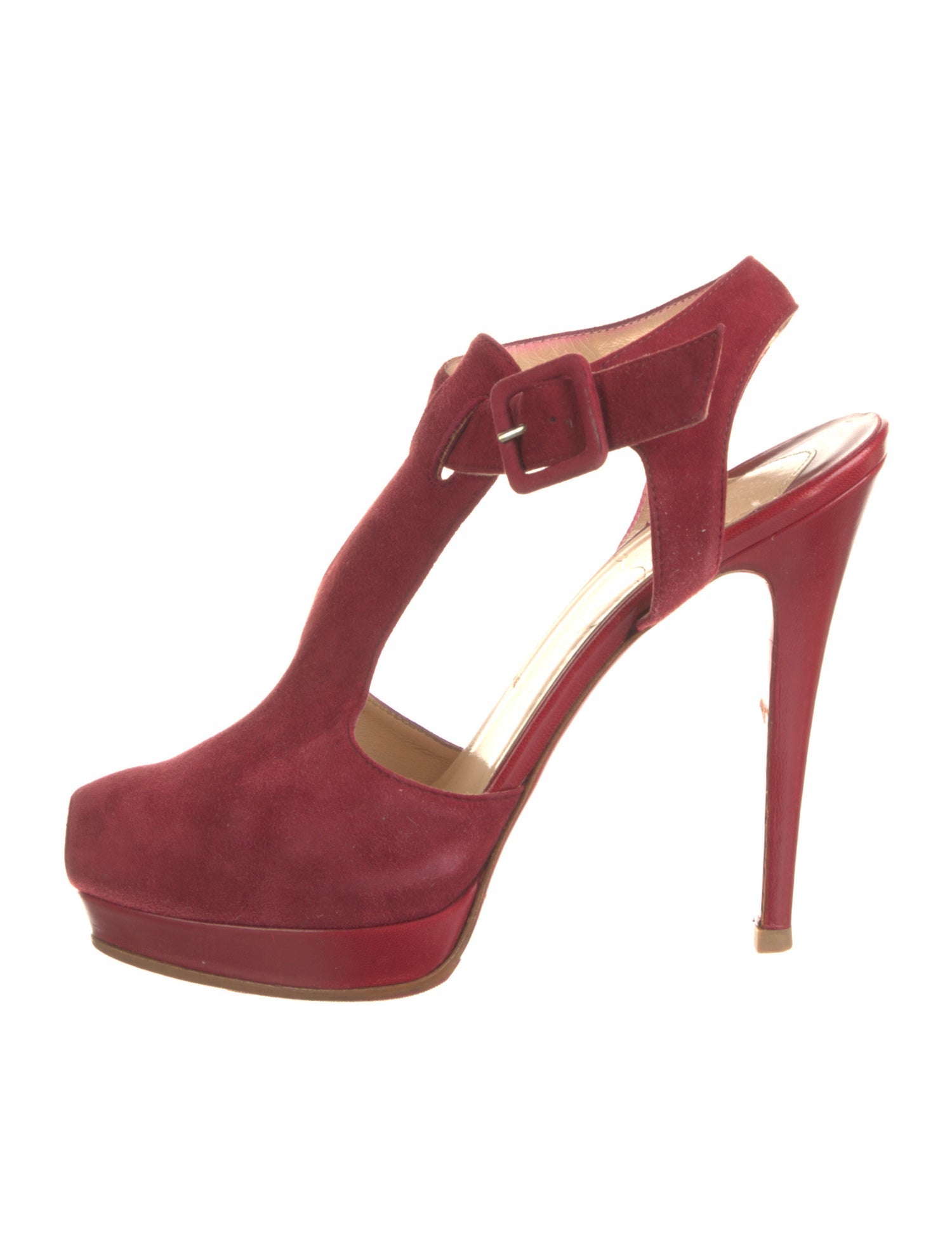 Christian Louboutin Suede T-Strap Pumps