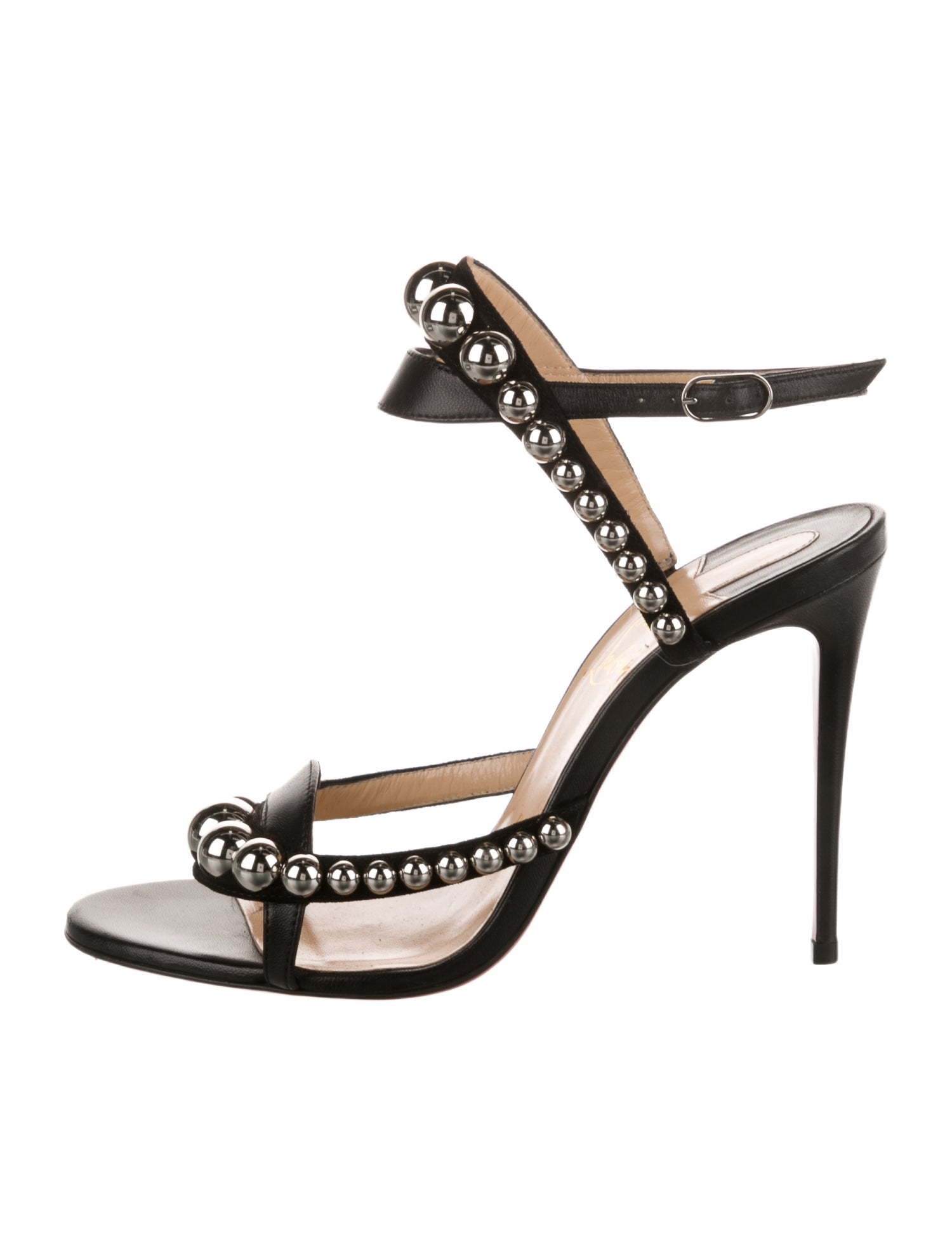 Christian Louboutin Leather Studded Accents Sandals