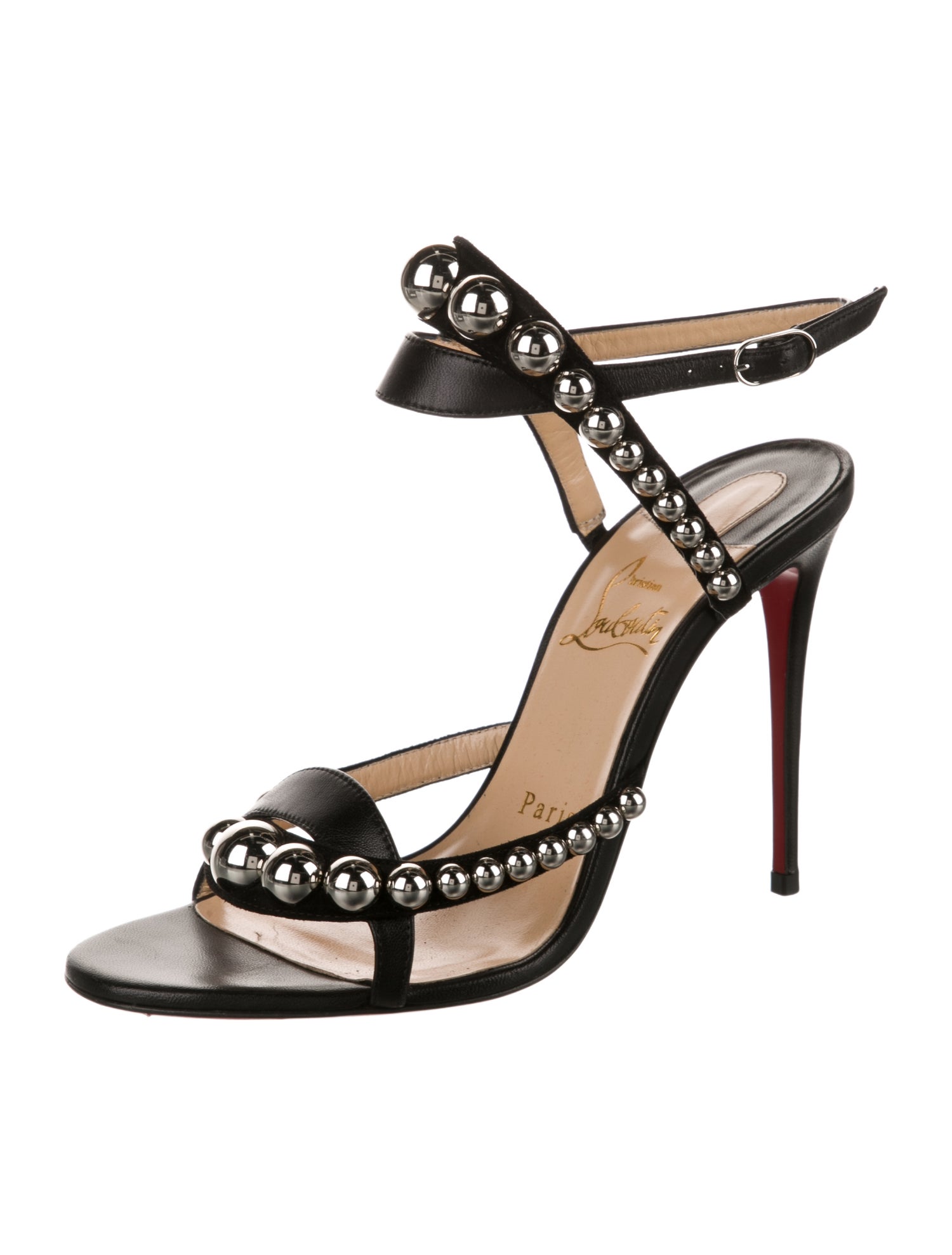 Christian Louboutin Leather Studded Accents Sandals