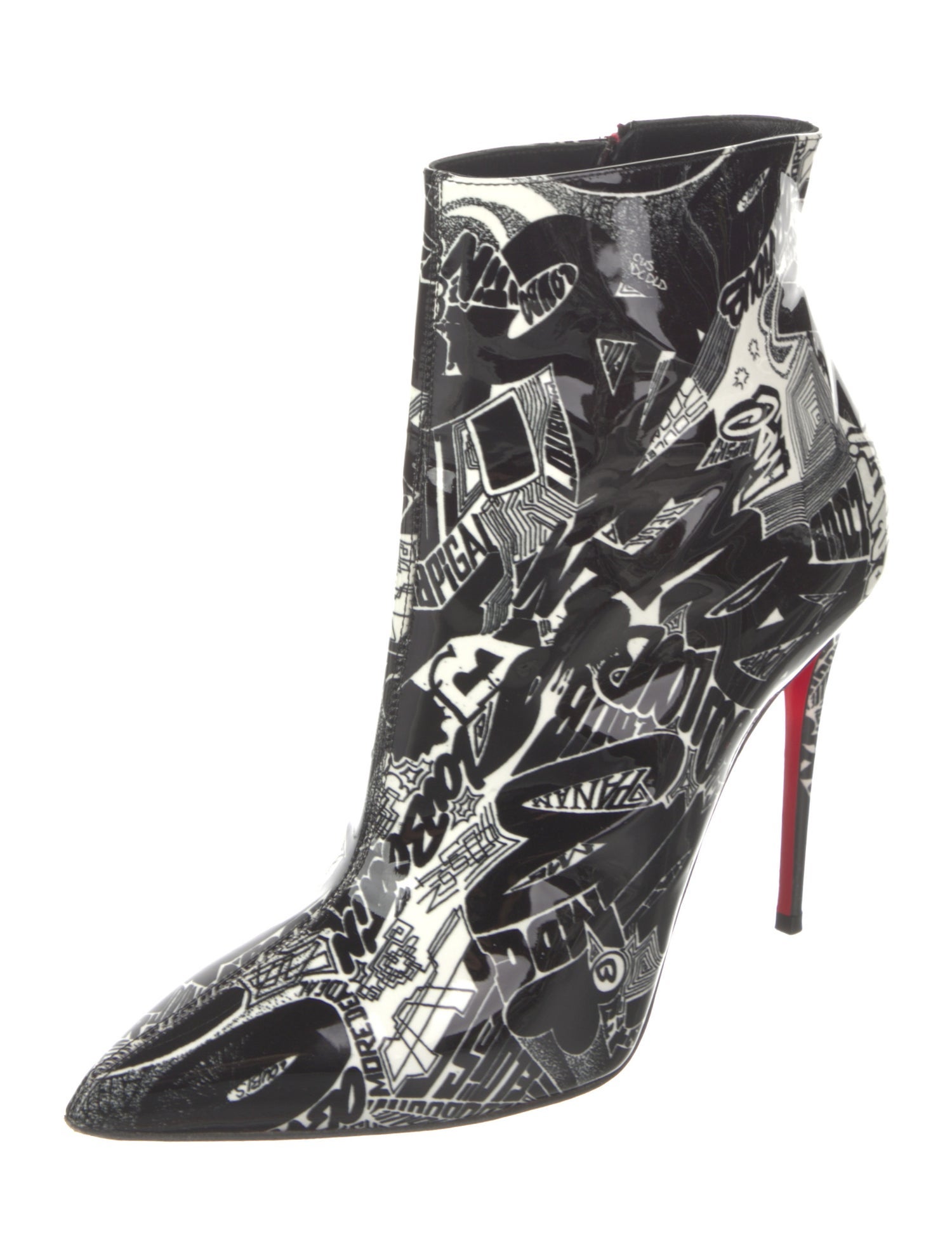Christian Louboutin Patent Leather Printed Boots
