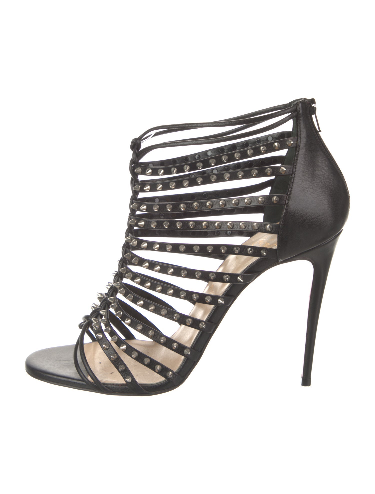 Christian Louboutin Spike Accents Leather Gladiator Sandals