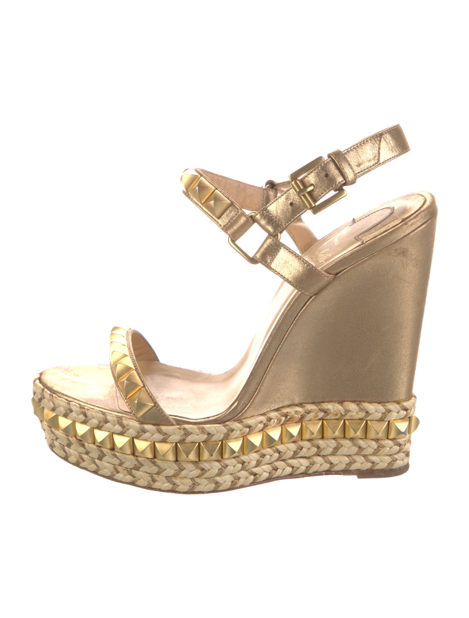 Christian Louboutin Leather Studded Accents Pumps