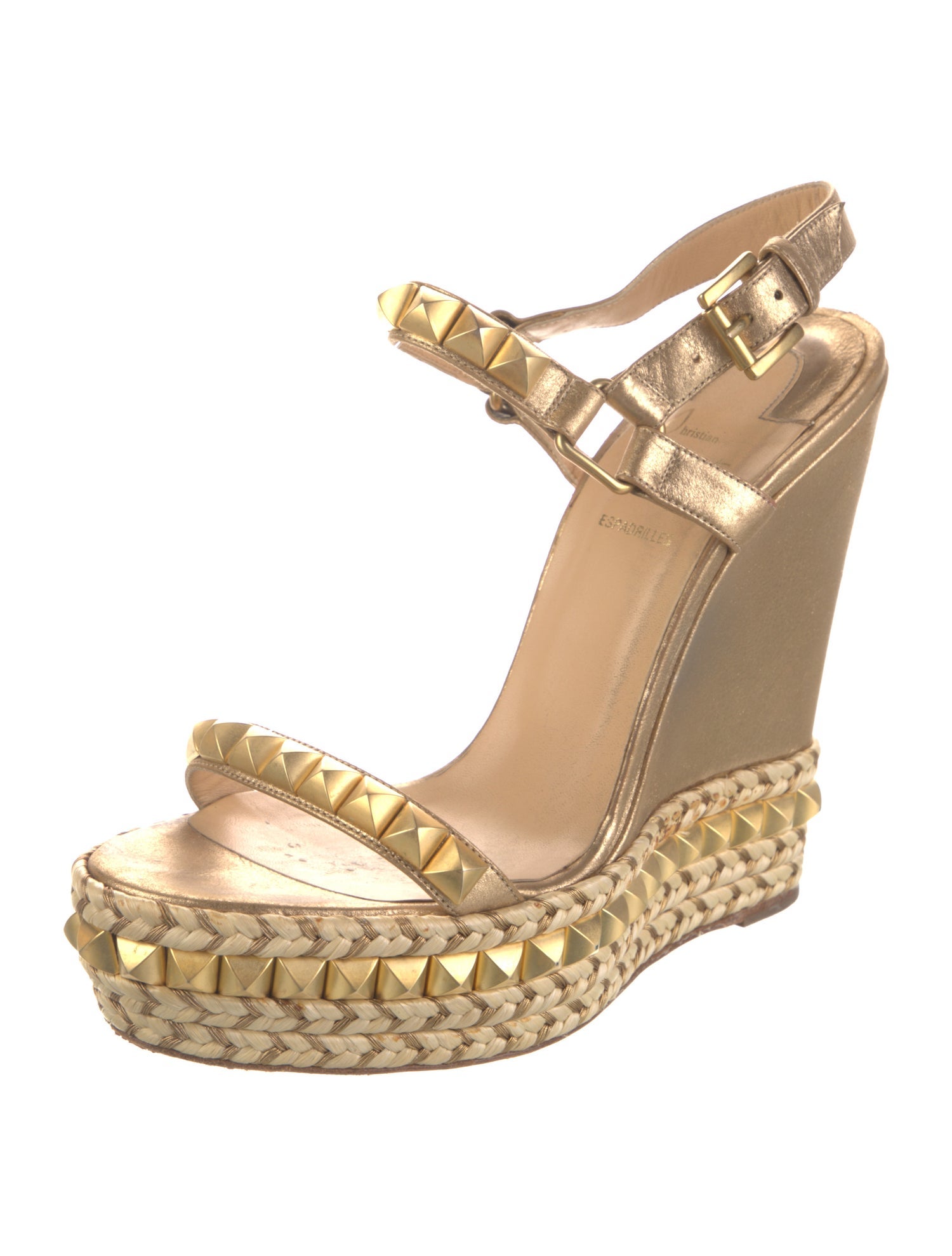 Christian Louboutin Leather Studded Accents Pumps