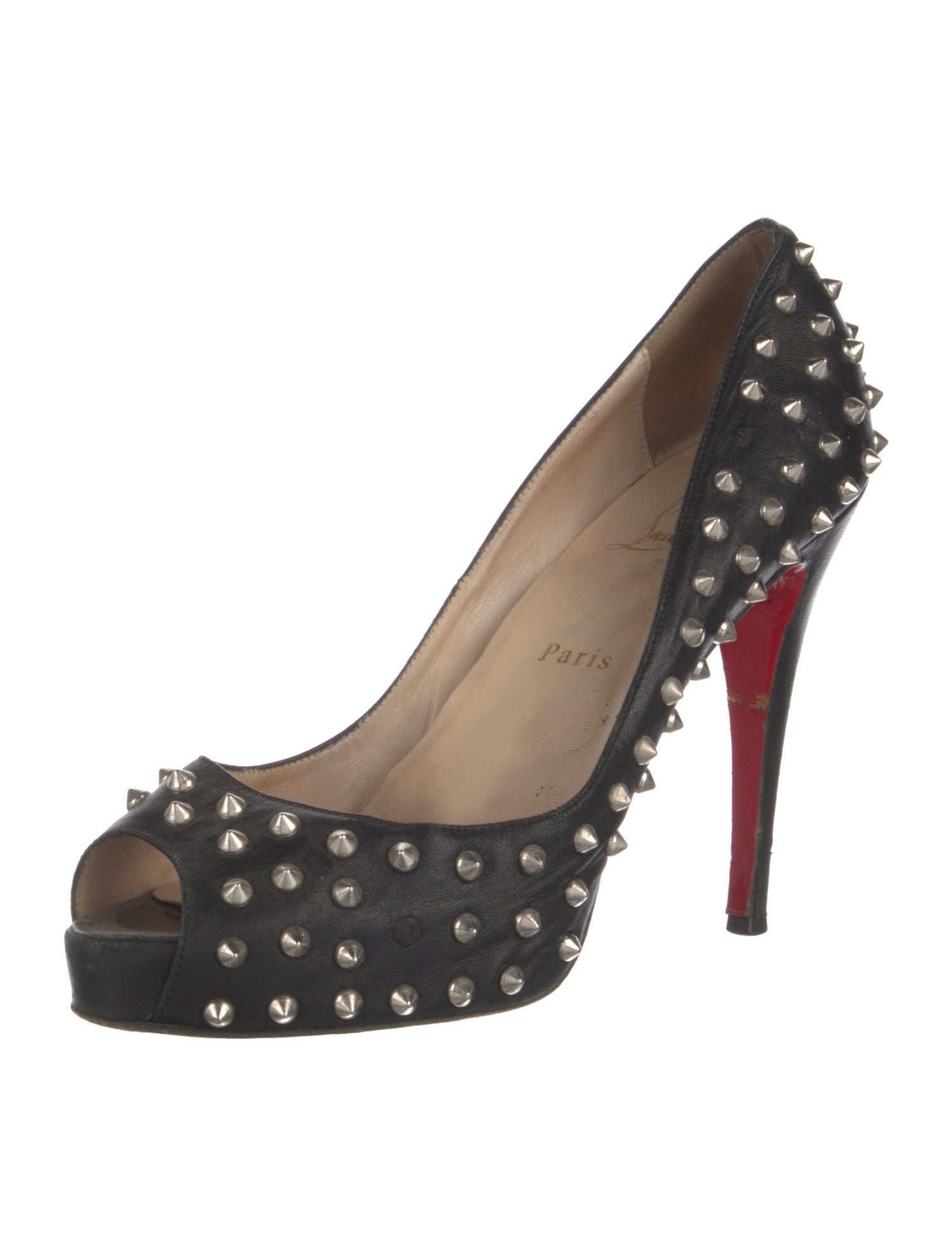 Christian Louboutin Rockstud Accents Leather Pumps