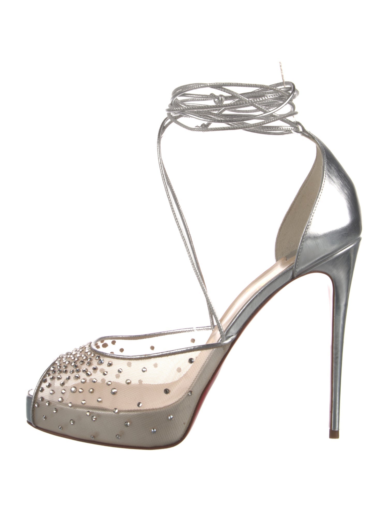 Christian Louboutin Mesh Mesh Accents T-Strap Pumps