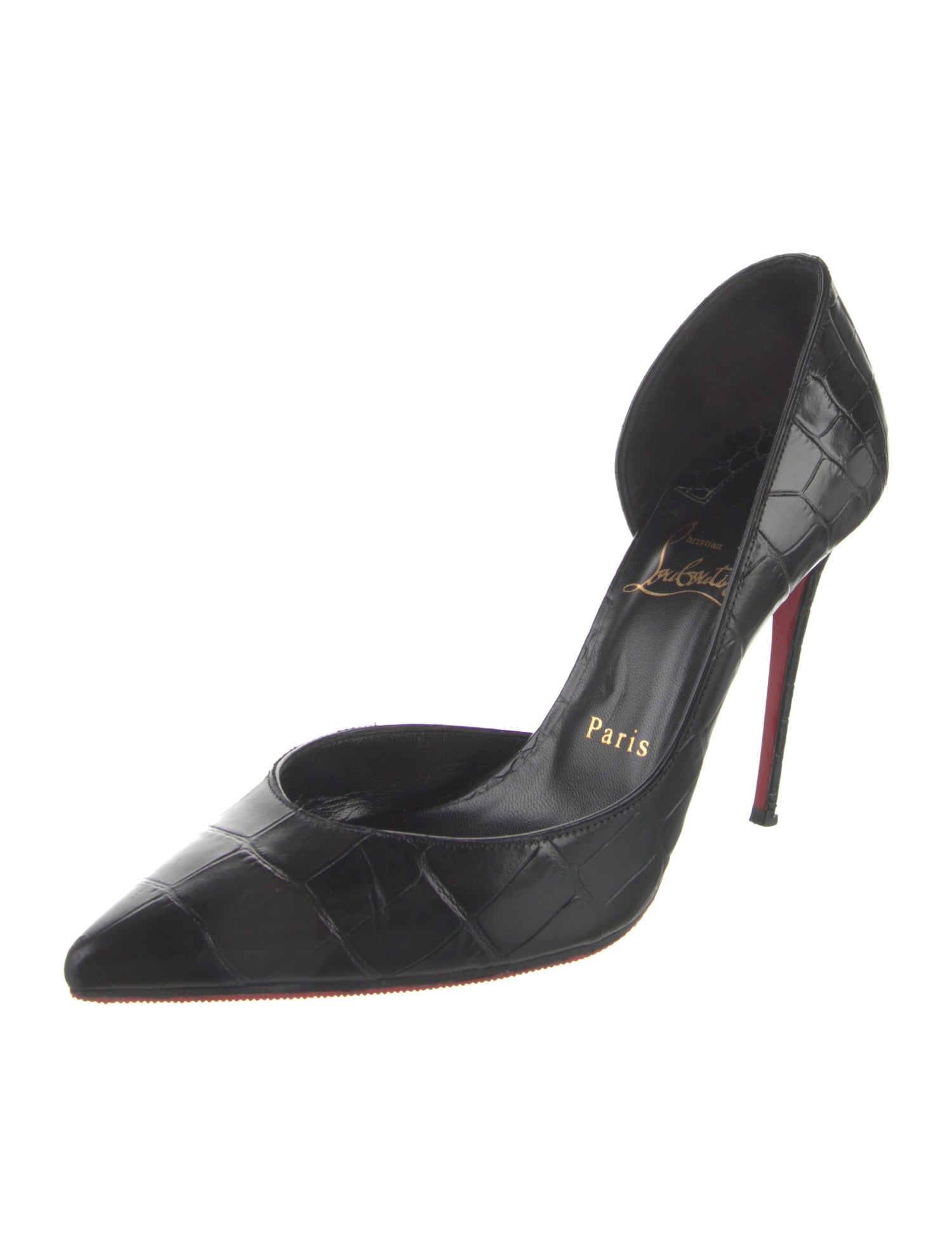 Christian Louboutin Embossed Leather D'Orsay Pumps