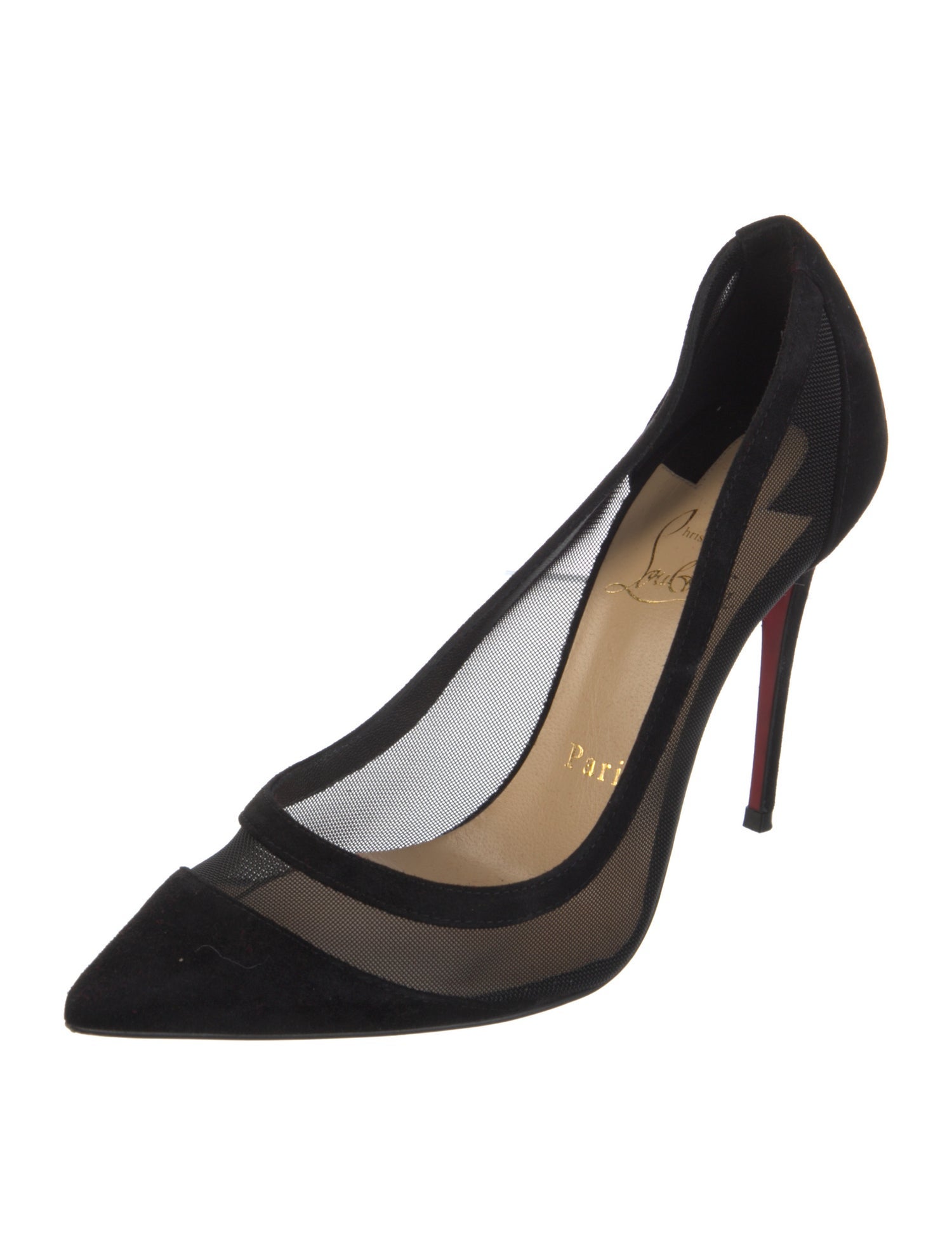 Christian Louboutin Veau Velours Rete Galativi 100 Suede Pumps