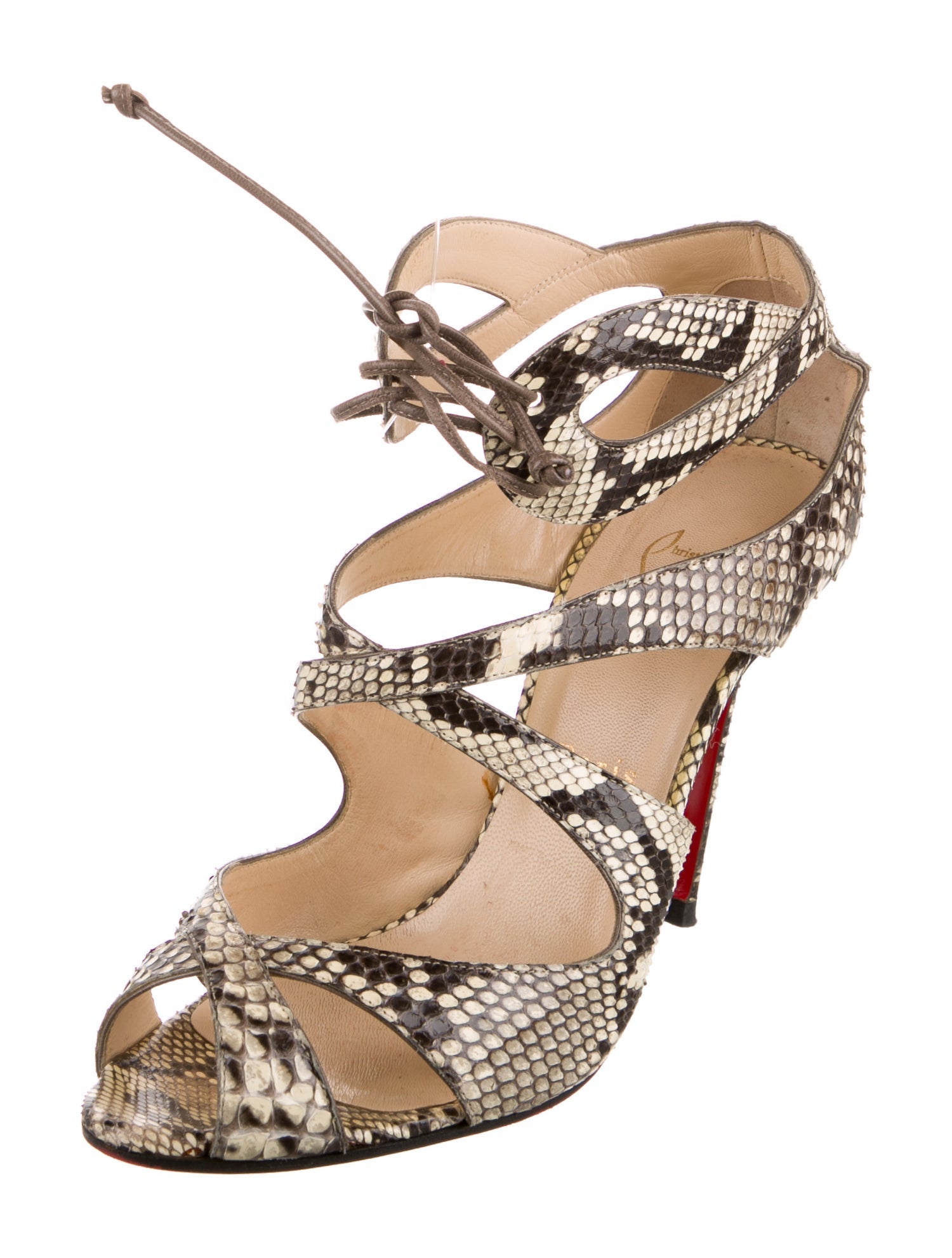 Christian Louboutin Snakeskin Animal Print Sandals