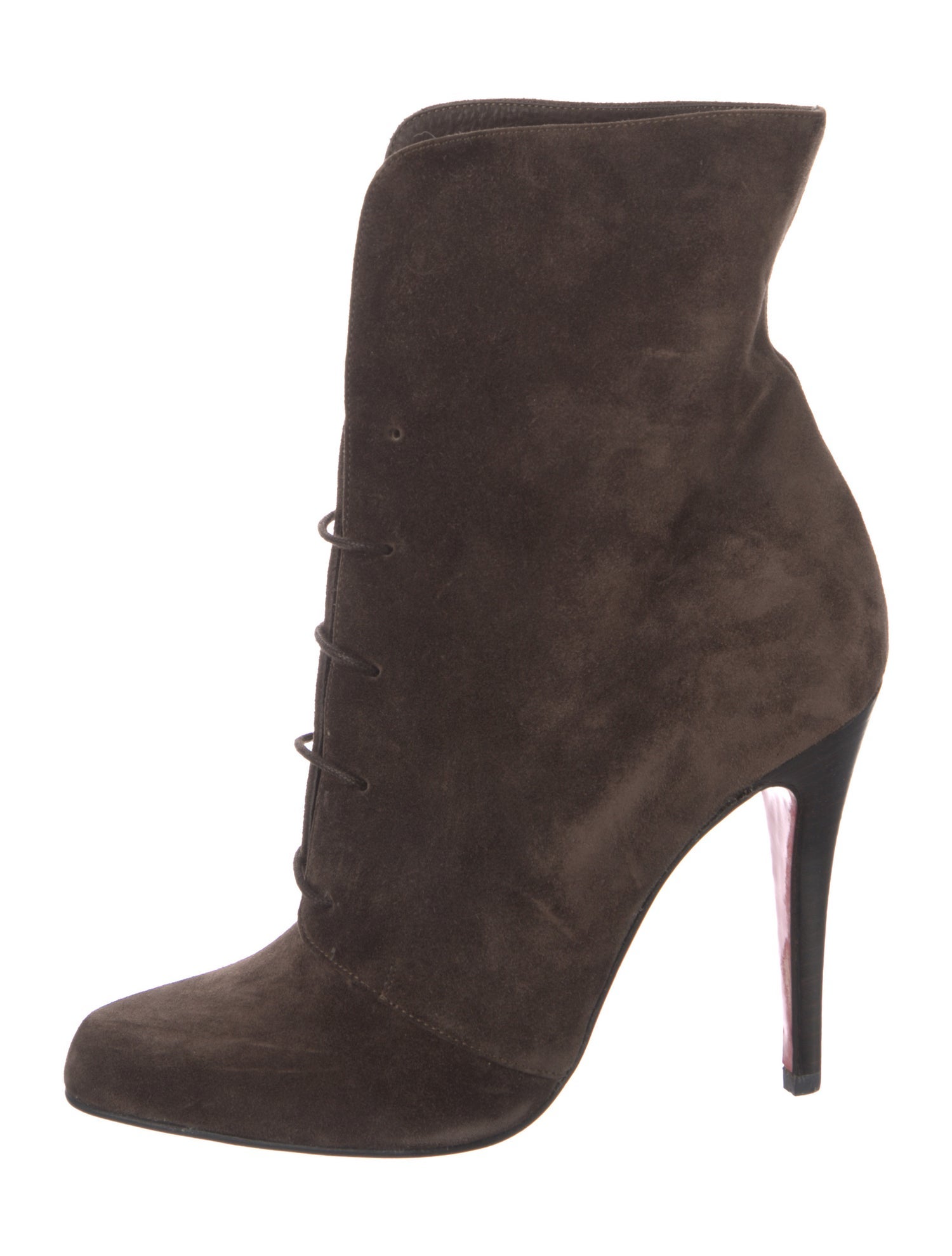 Christian Louboutin Suede Lace-Up Boots