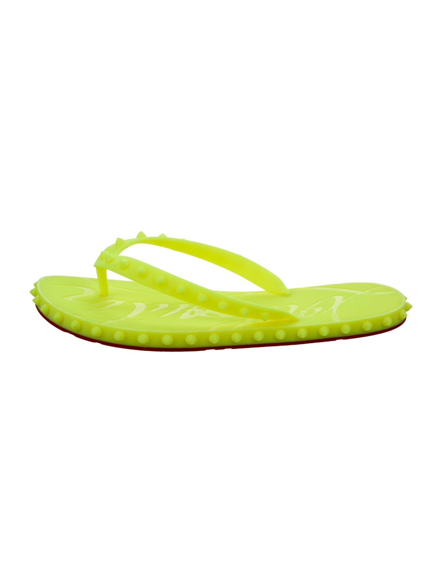 Christian Louboutin Spike Accents Rubber Flip Flops
