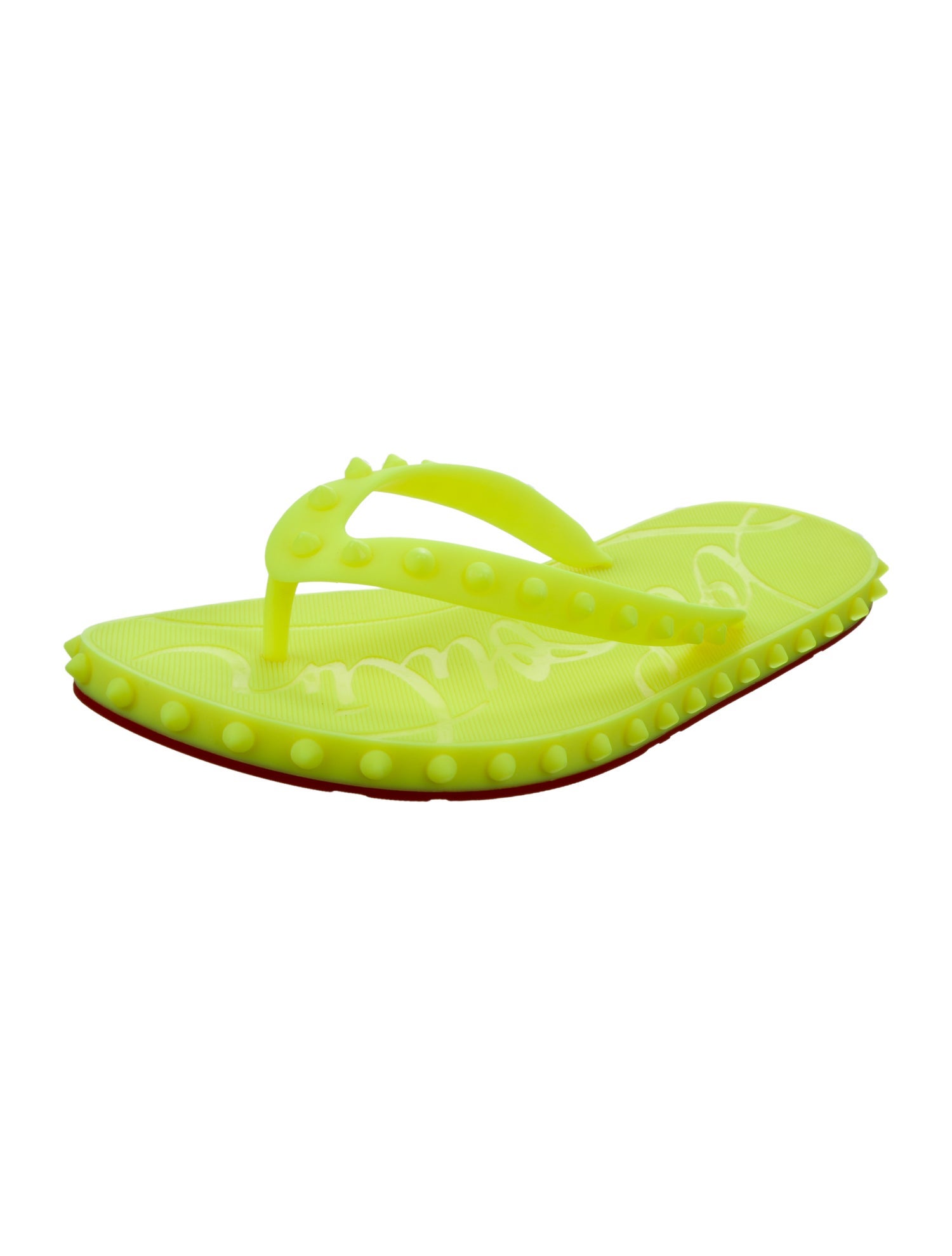 Christian Louboutin Spike Accents Rubber Flip Flops