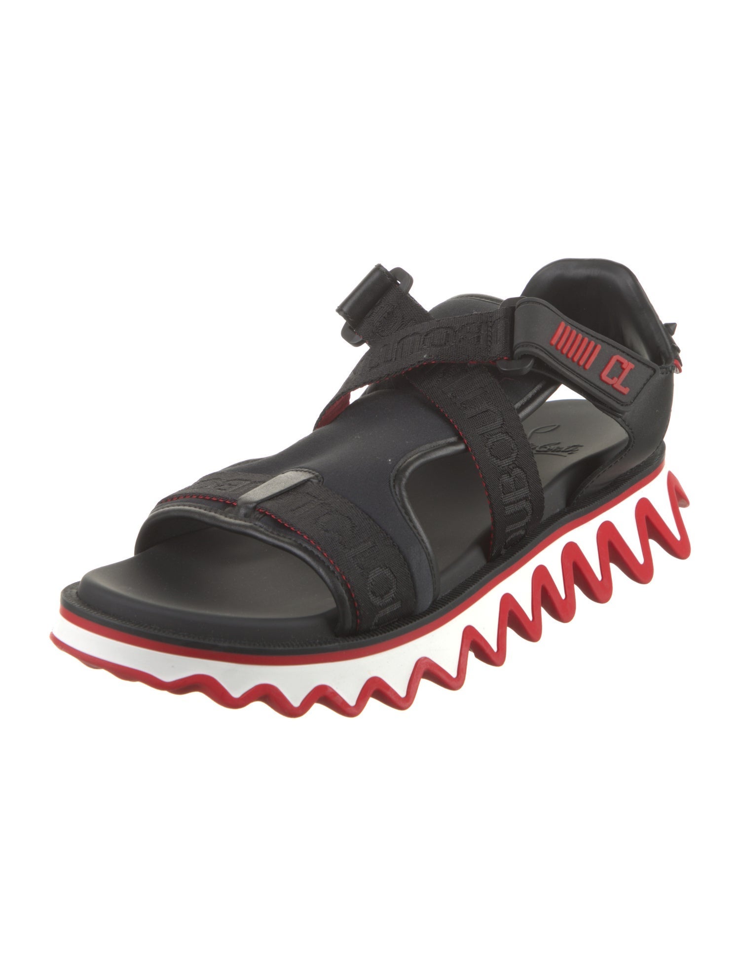 Christian Louboutin Spike Accents Neoprene Sandals