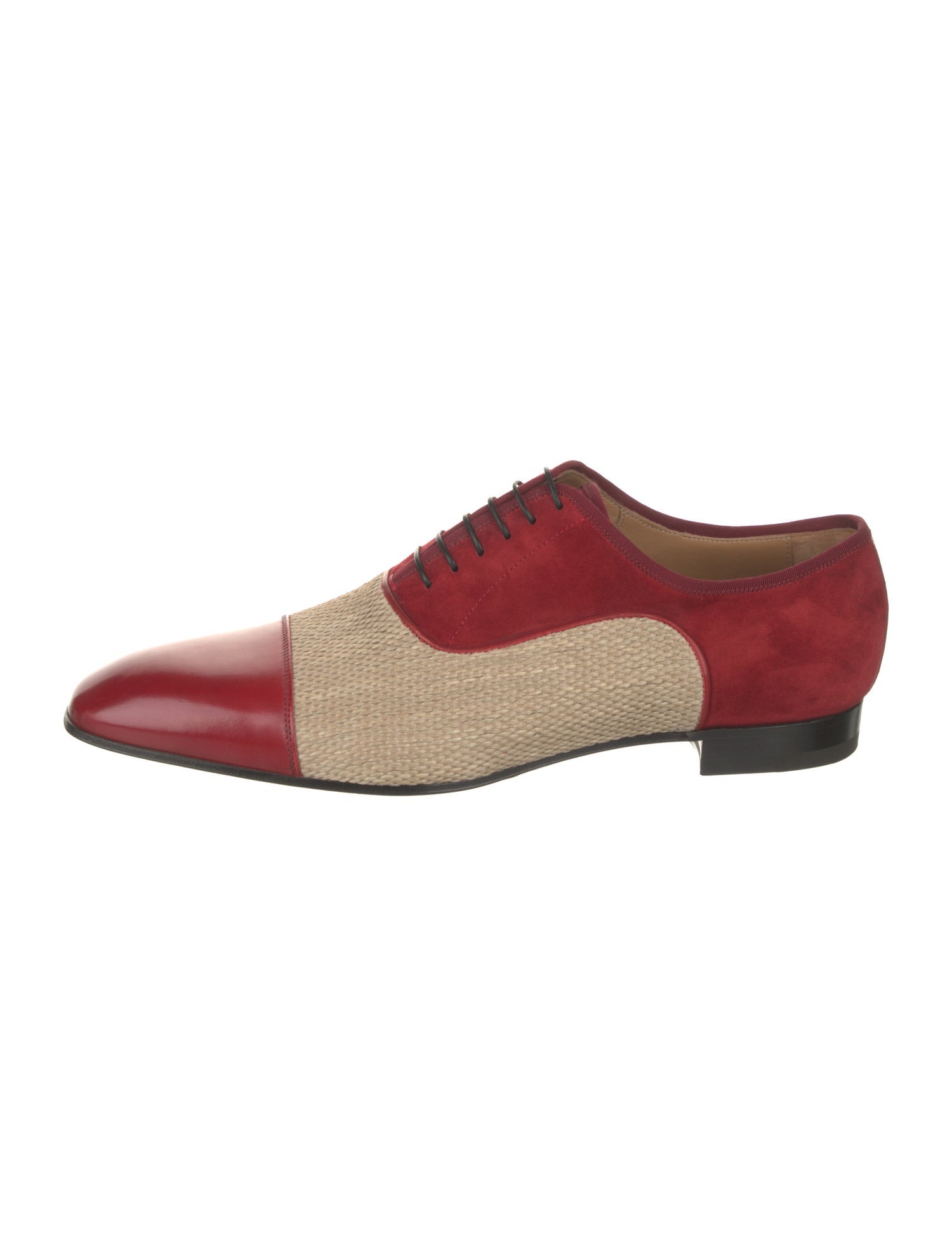 Christian Louboutin Leather Colorblock Pattern Oxfords