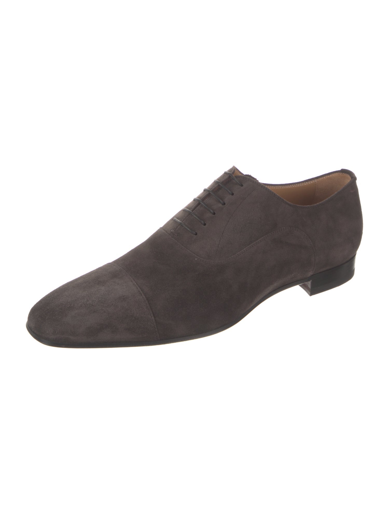 Christian Louboutin Suede Grosgrain Trim Oxfords