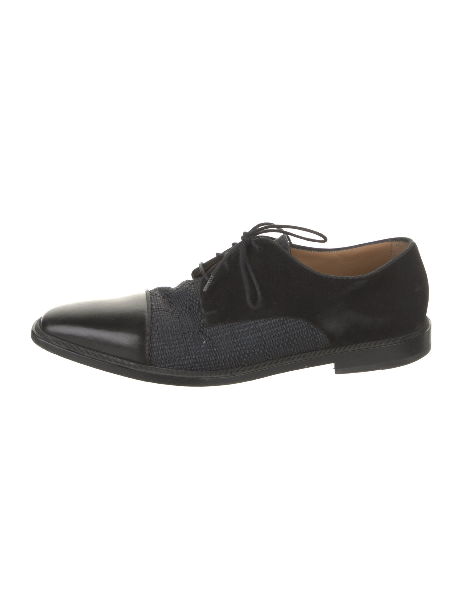 Christian Louboutin Leather Grosgrain Trim Derby Shoes
