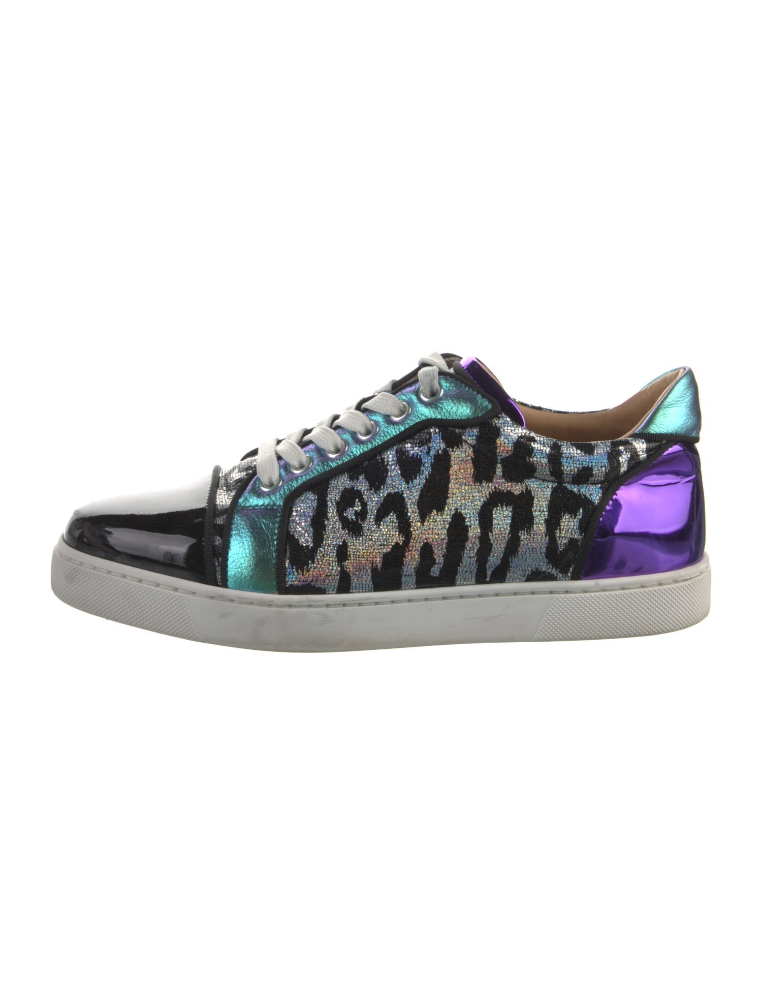 Christian Louboutin Patent Leather Animal Print Sneakers