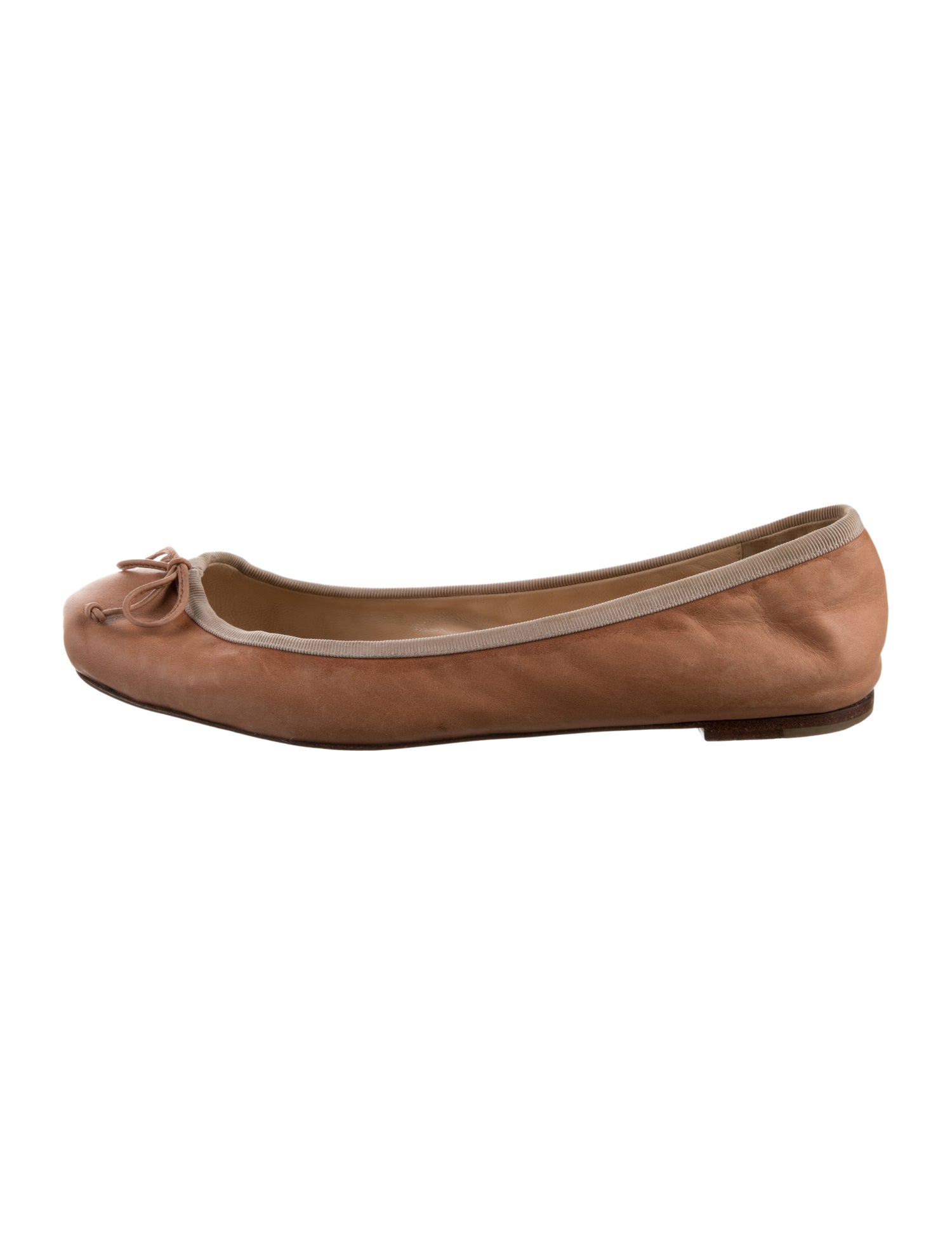 Christian Louboutin Leather Bow Accents Ballet Flats