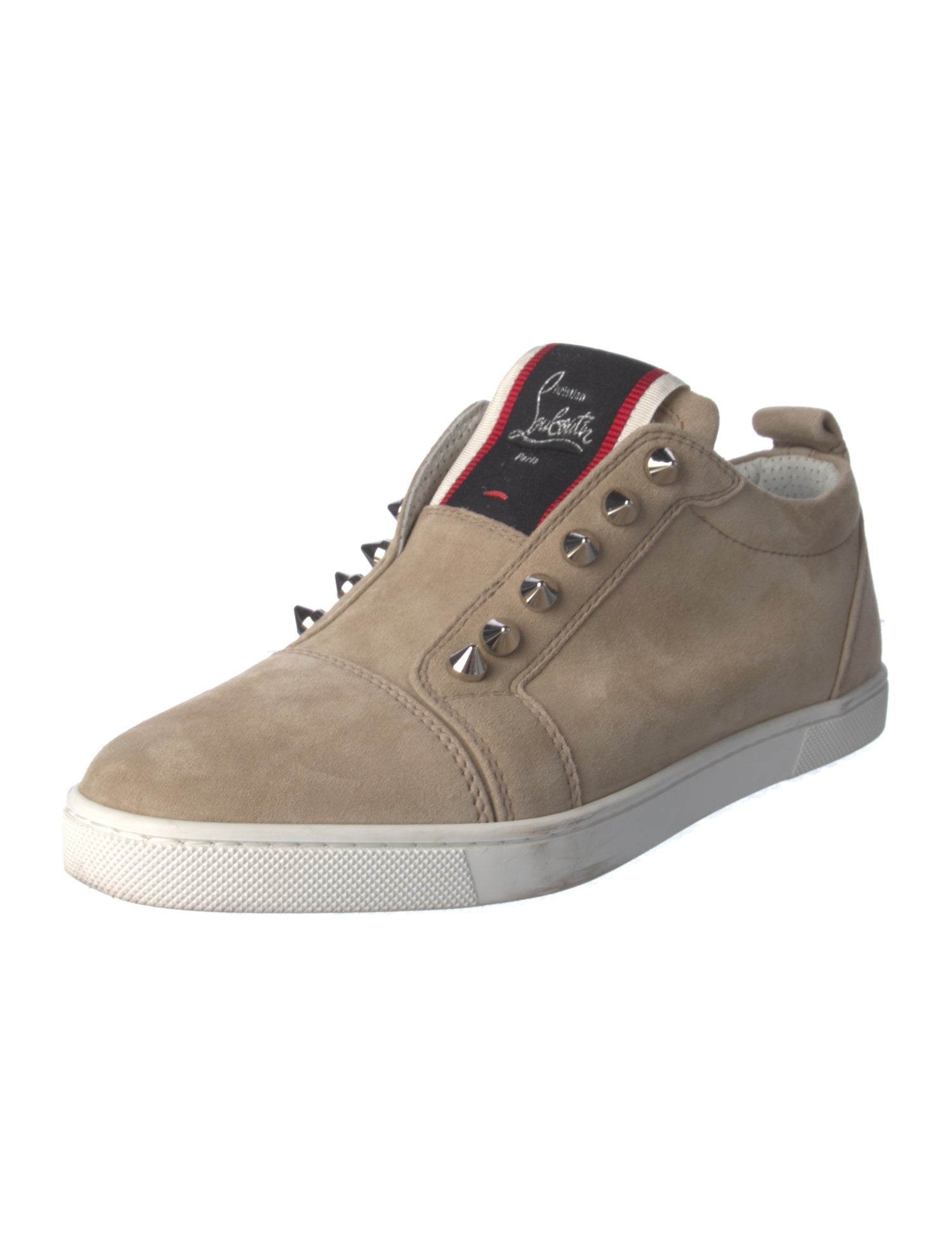 Christian Louboutin Spike Accents Suede Sneakers