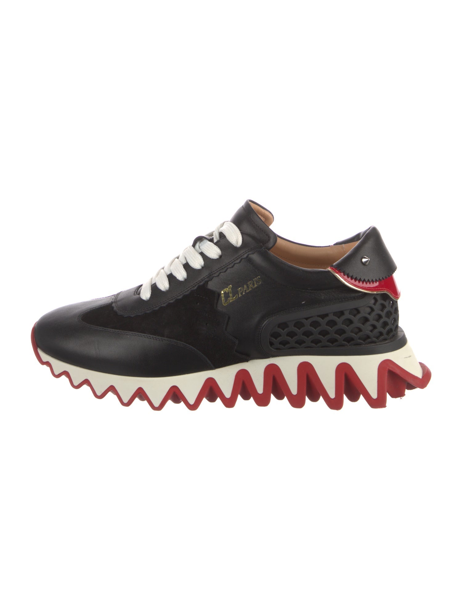 Christian Louboutin Spike Accents Leather Sneakers