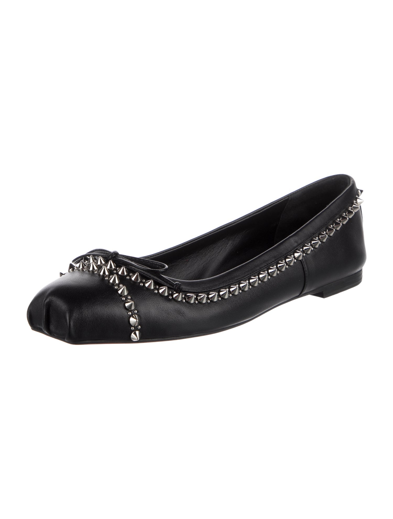 Christian Louboutin Spike Accents Leather Ballet Flats
