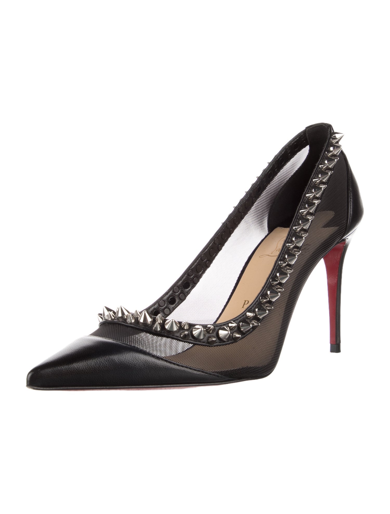 Christian Louboutin Spike Accents Leather Pumps
