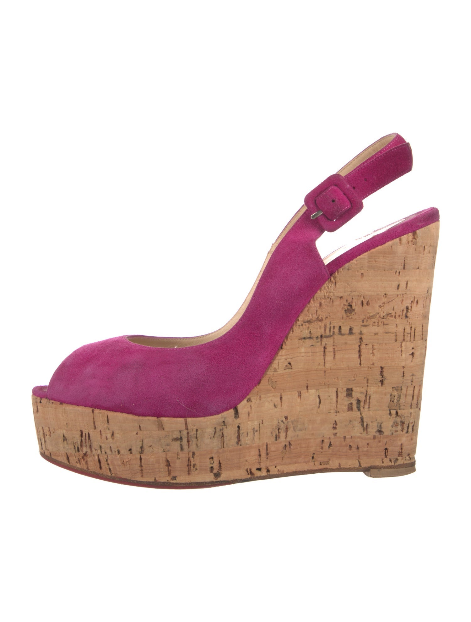 Christian Louboutin Suede Cutout Accent Slingback Pumps