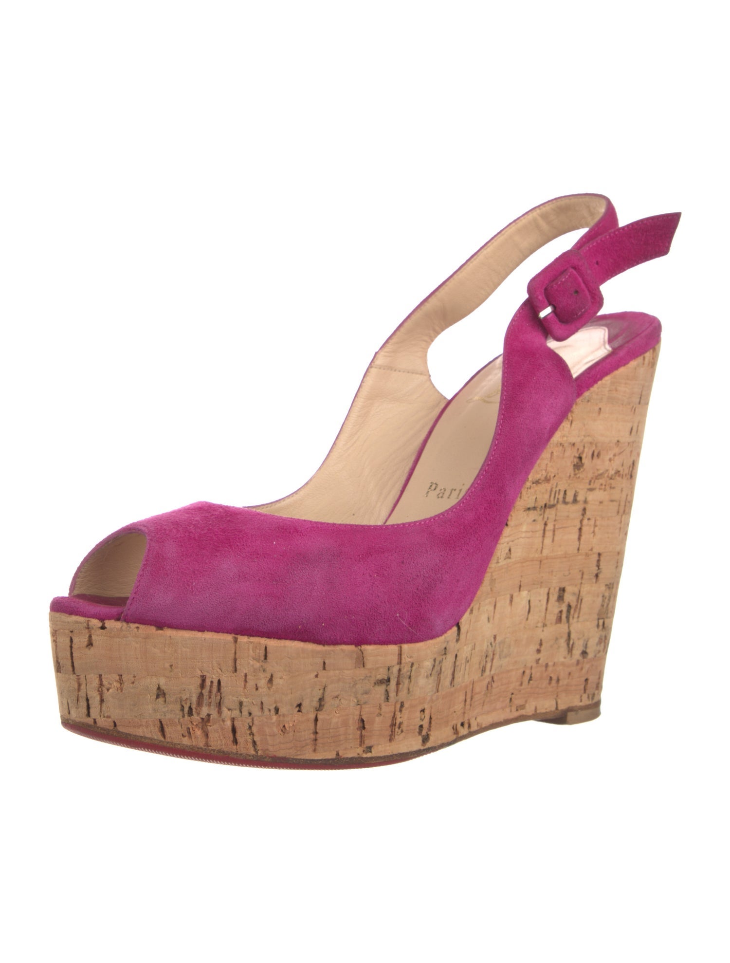 Christian Louboutin Suede Cutout Accent Slingback Pumps