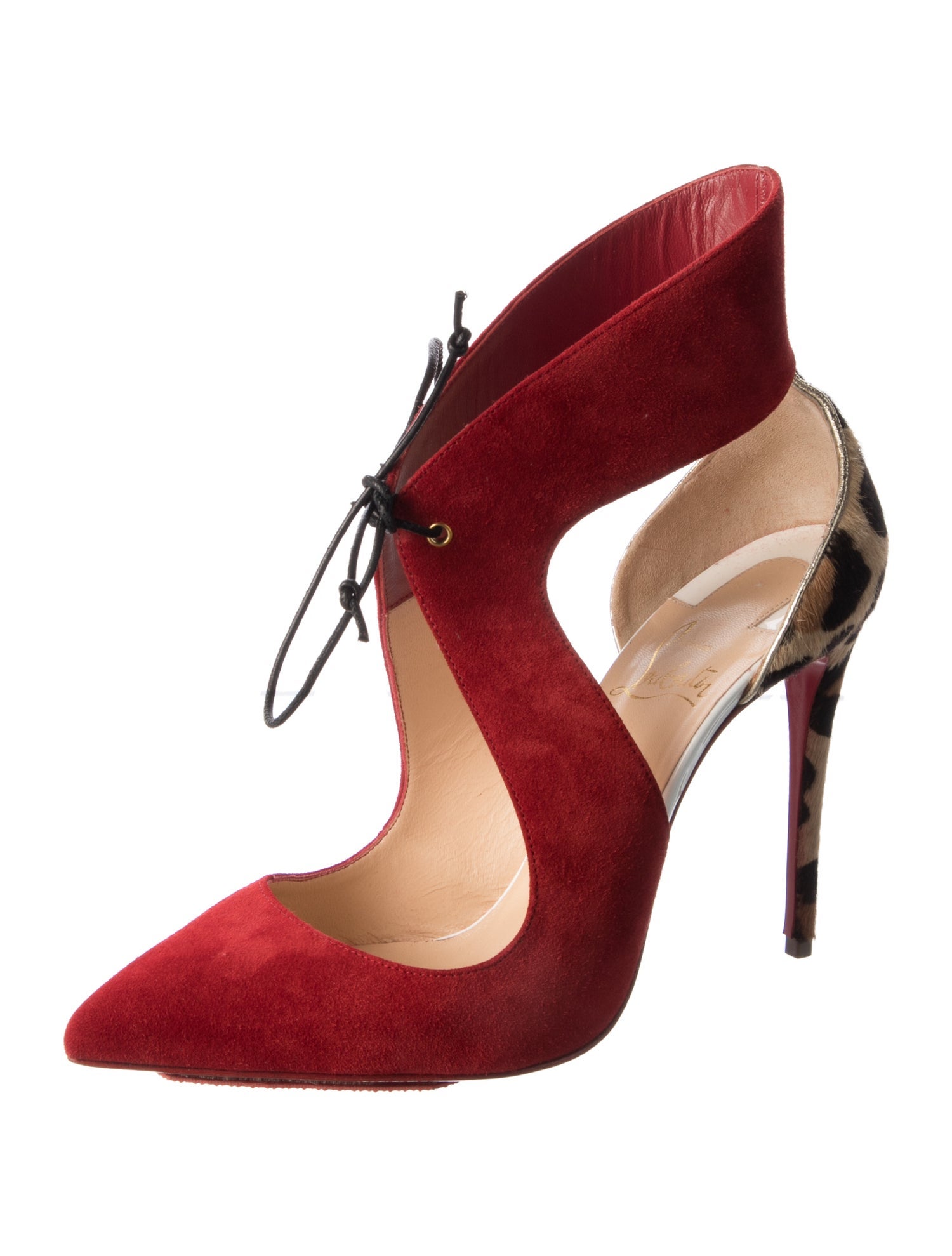 Christian Louboutin Suede Animal Print Pumps