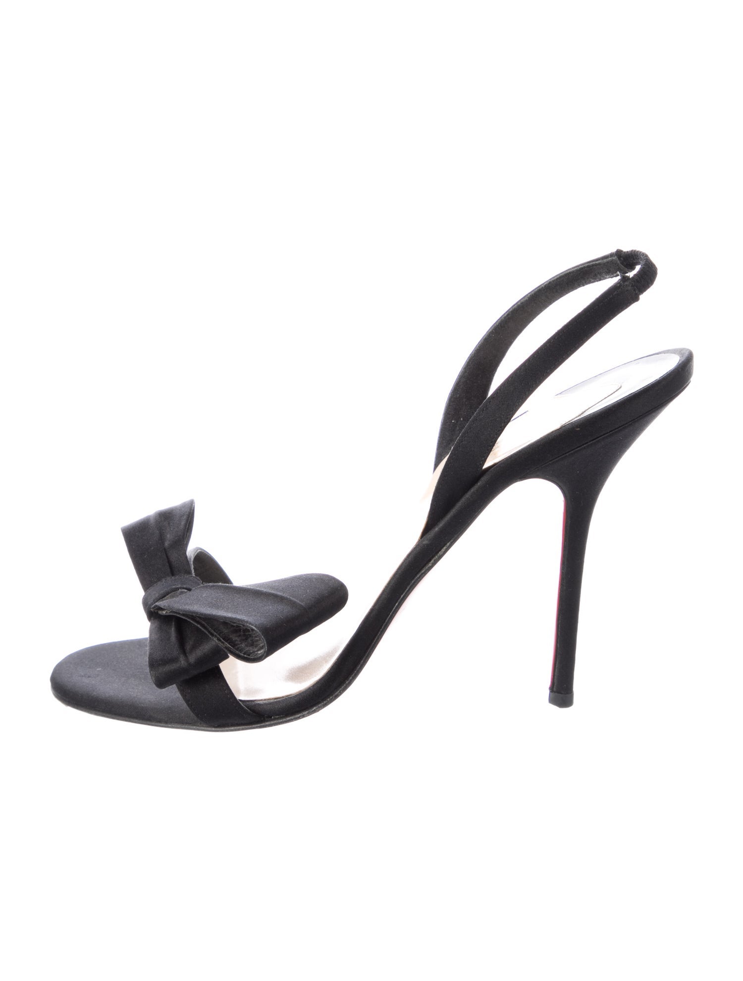 Christian Louboutin Satin Bow Accents Slingback Sandals