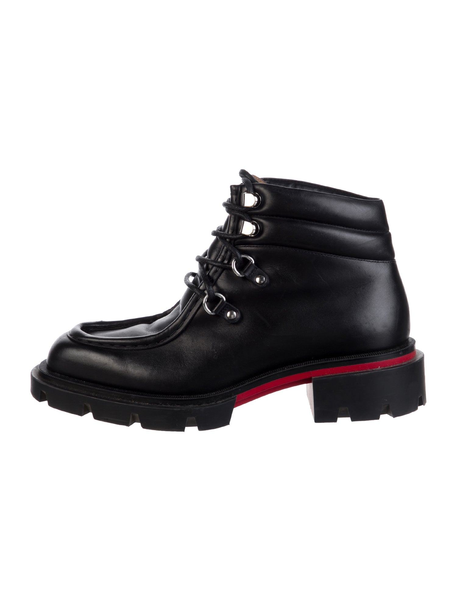Christian Louboutin Spike Accents Leather Hiking Boots