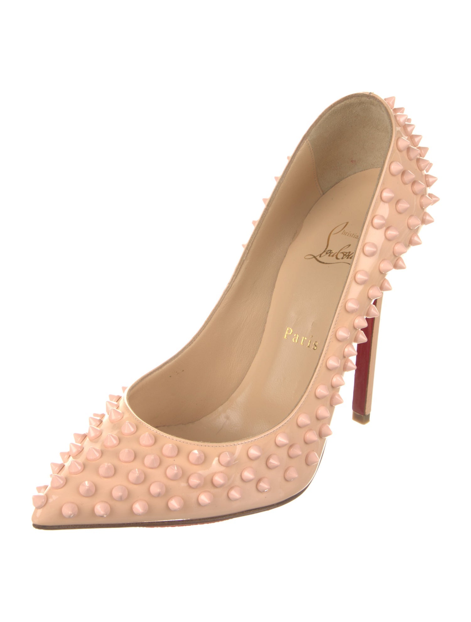Christian Louboutin Spike Accents Patent Leather Pumps