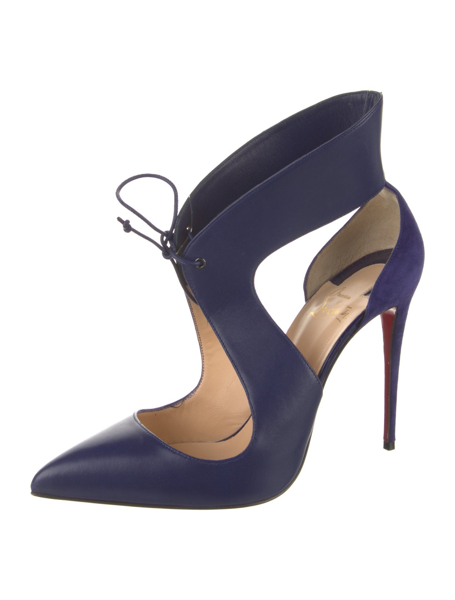 Christian Louboutin Leather Cutout Accent Pumps