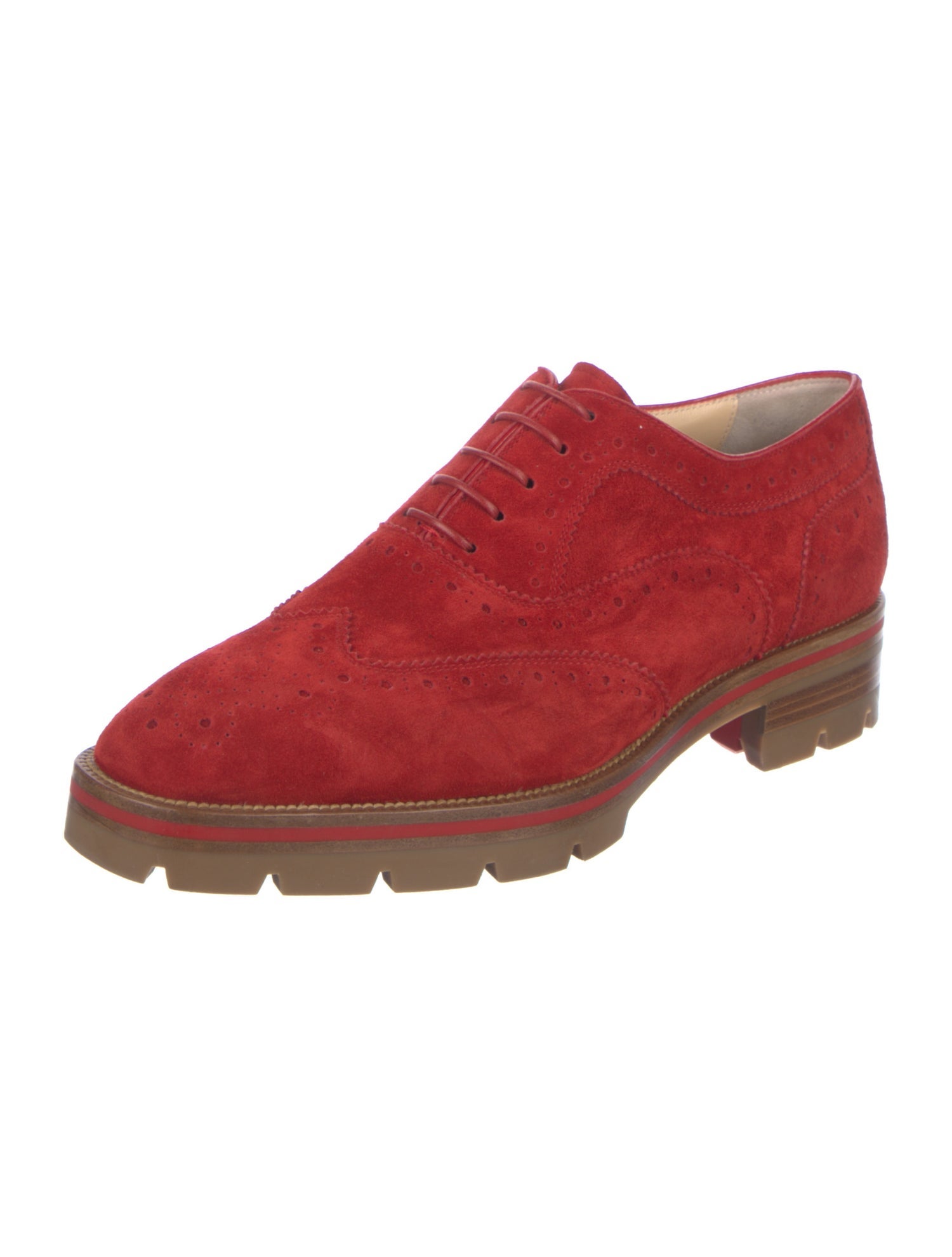 Christian Louboutin Suede Lasercut Accents Oxfords