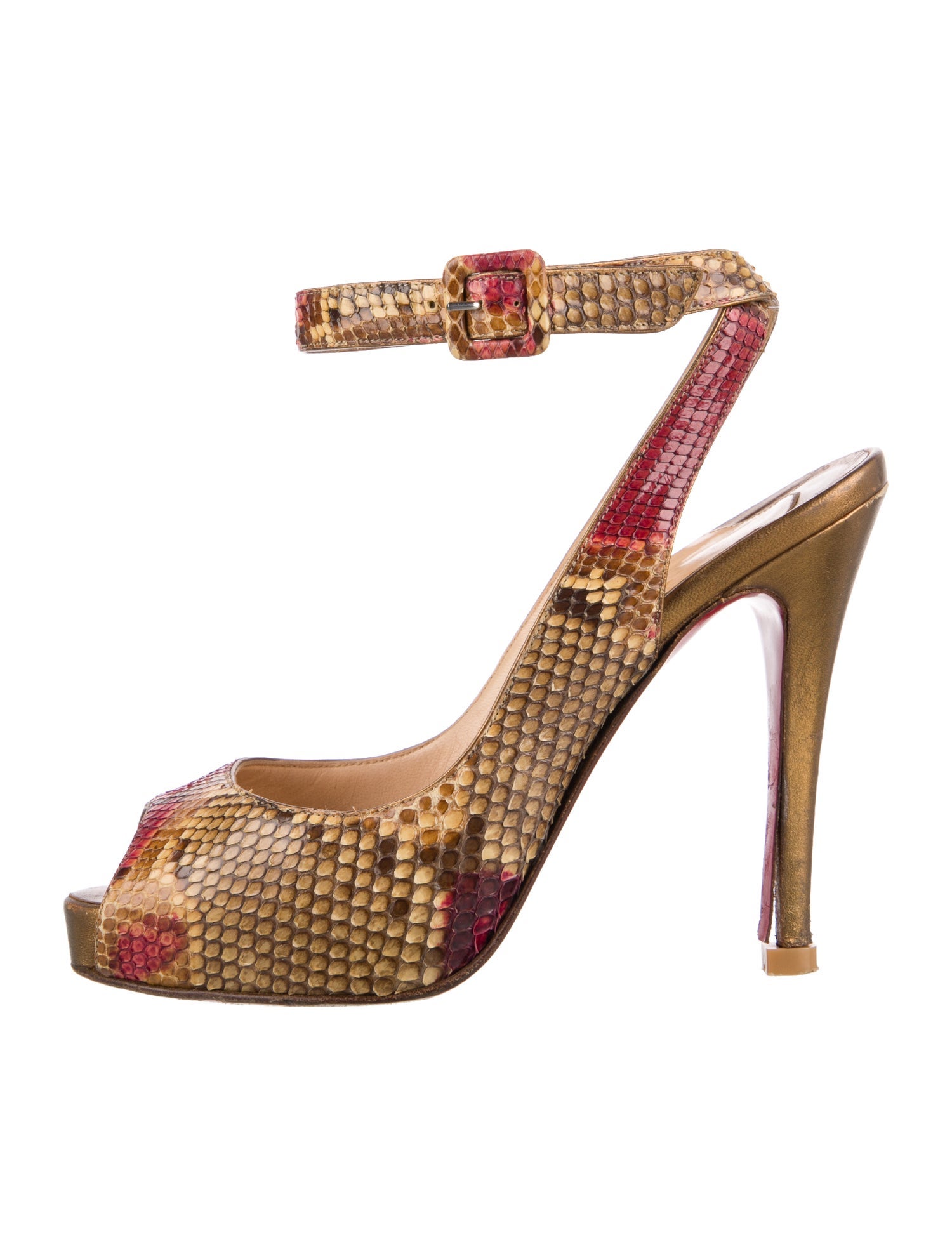 Christian Louboutin Snakeskin Animal Print Sandals