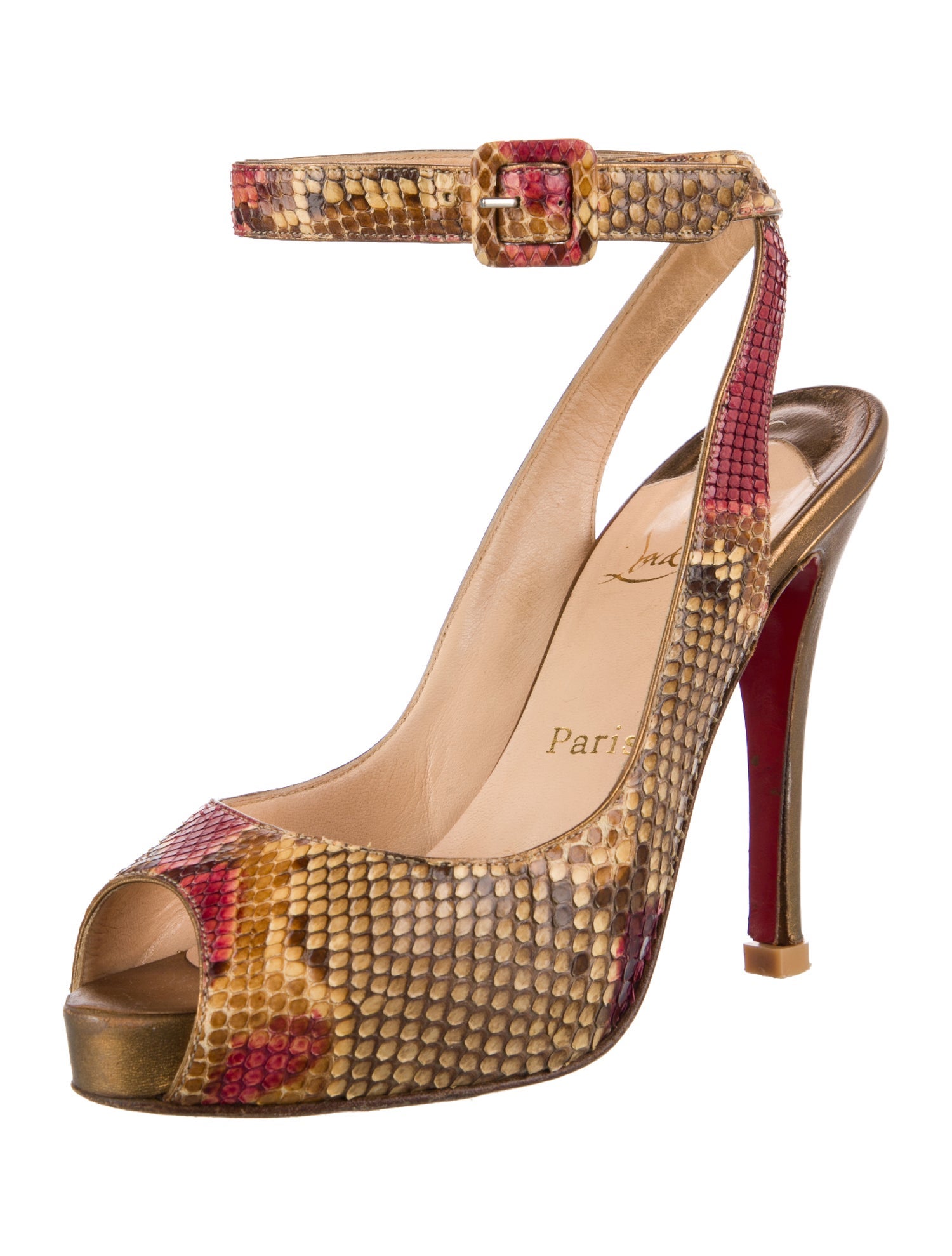Christian Louboutin Snakeskin Animal Print Sandals