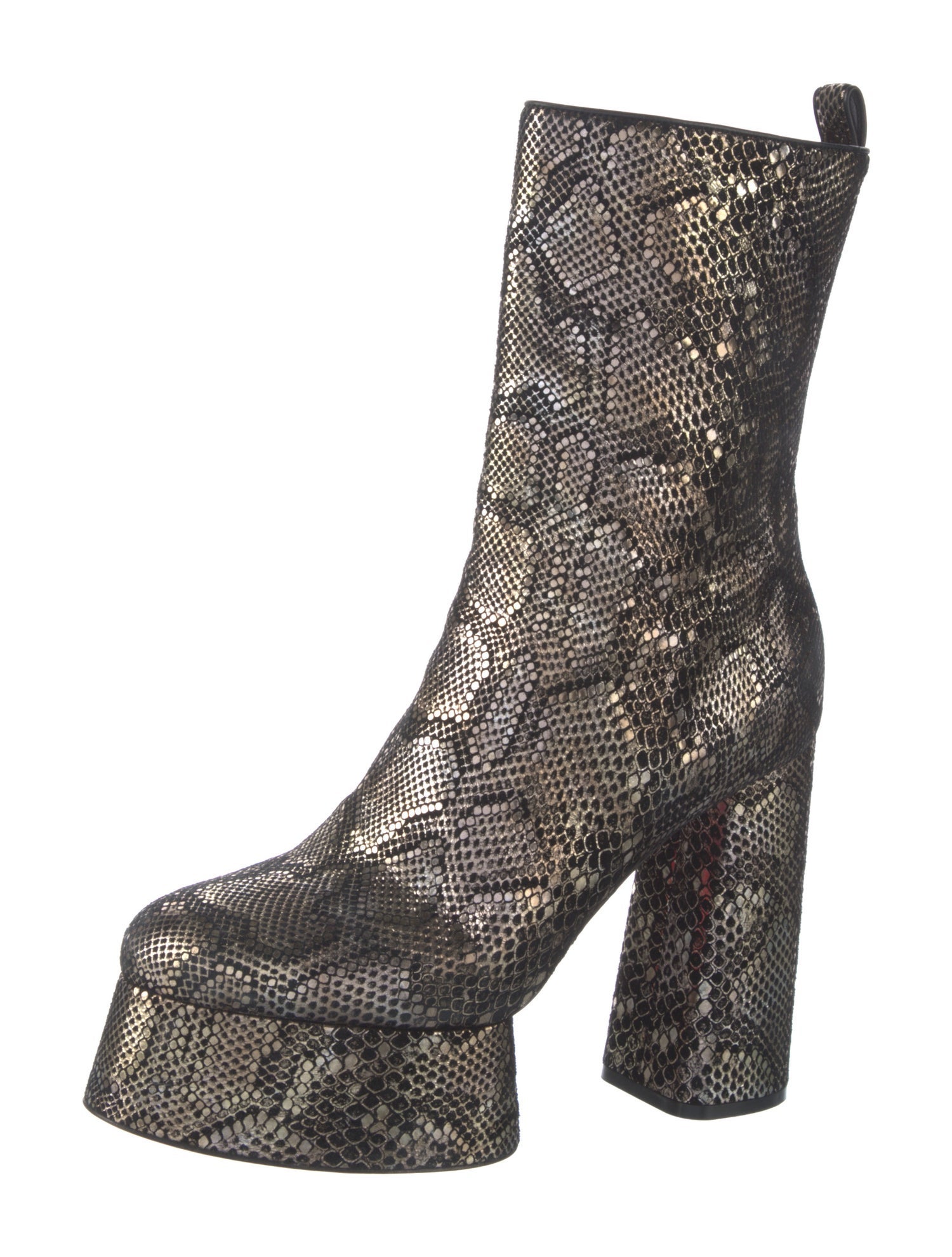 Christian Louboutin Leather Animal Print Boots
