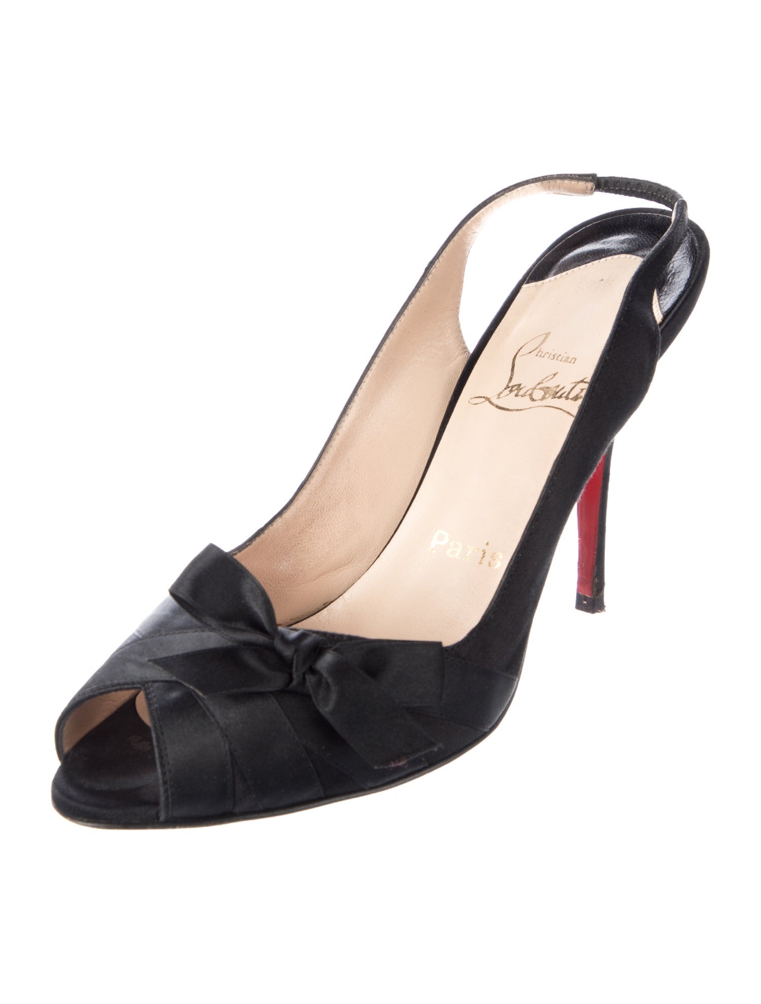 Christian Louboutin Satin Slingback Pumps