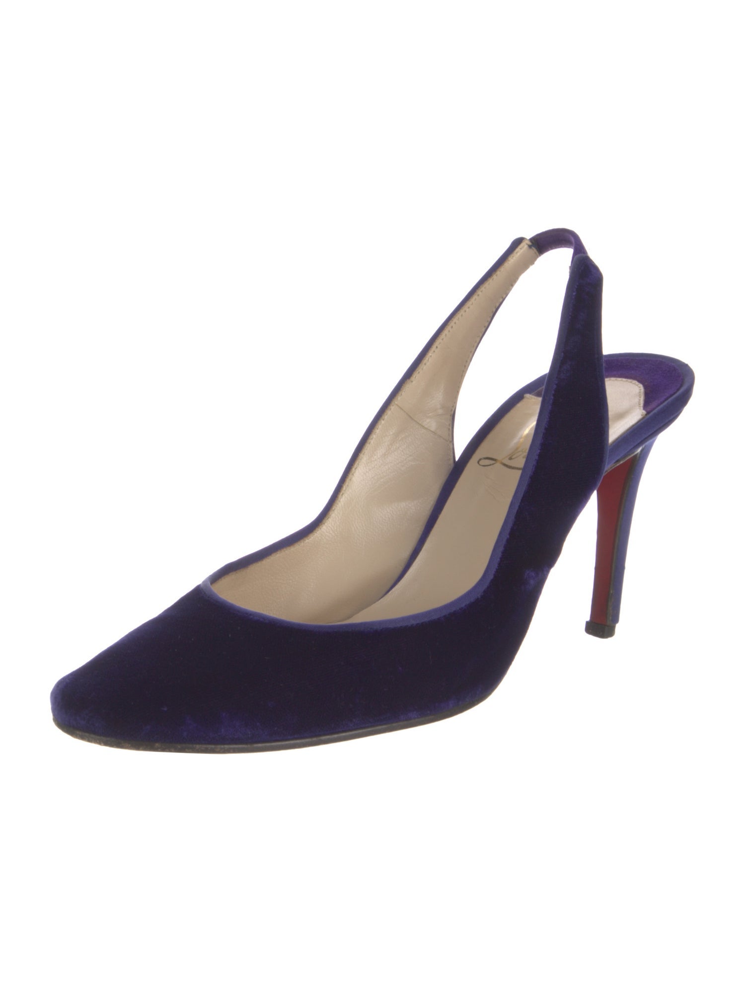 Christian Louboutin Velvet Slingback Pumps