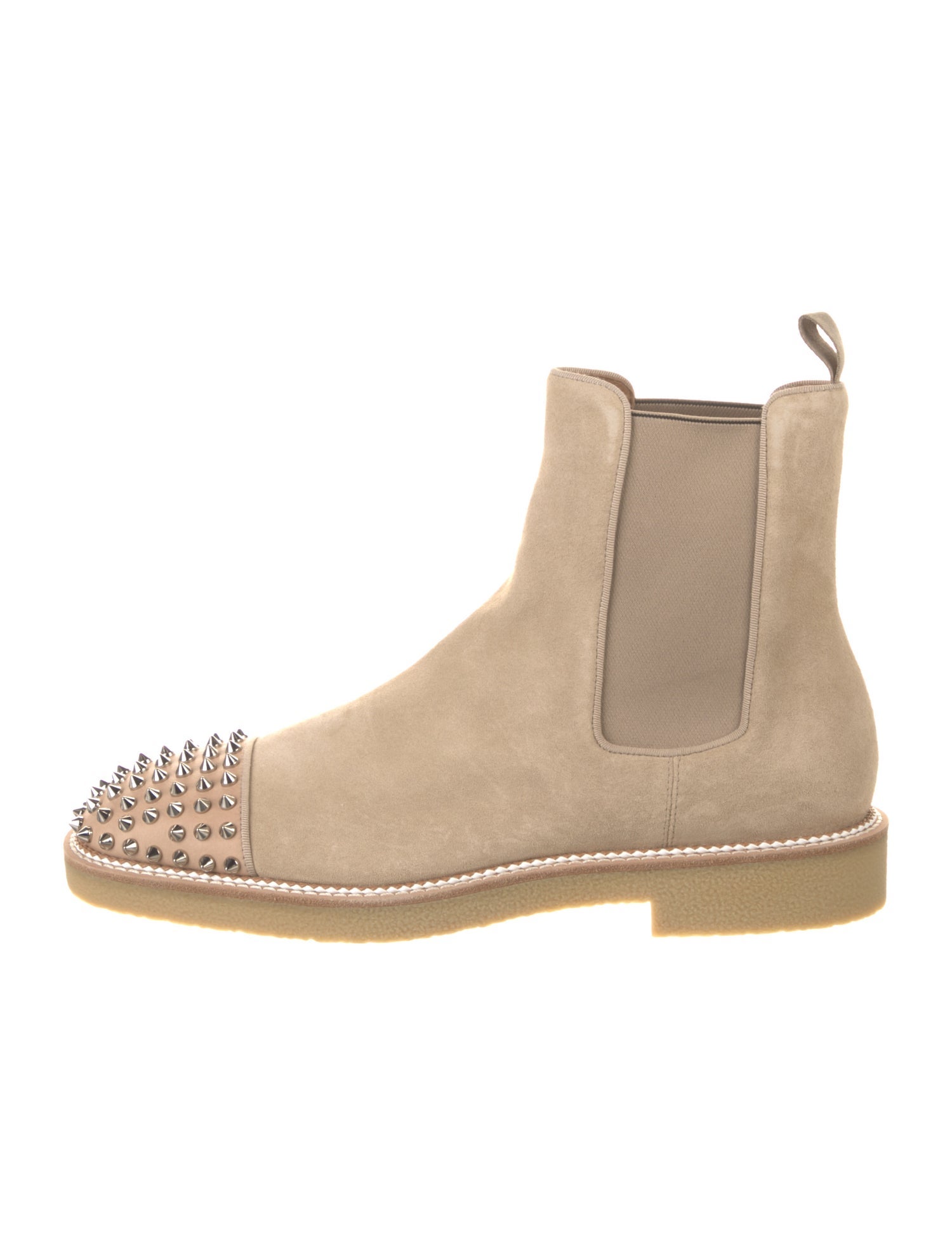 Christian Louboutin Spike Accents Suede Chelsea Boots