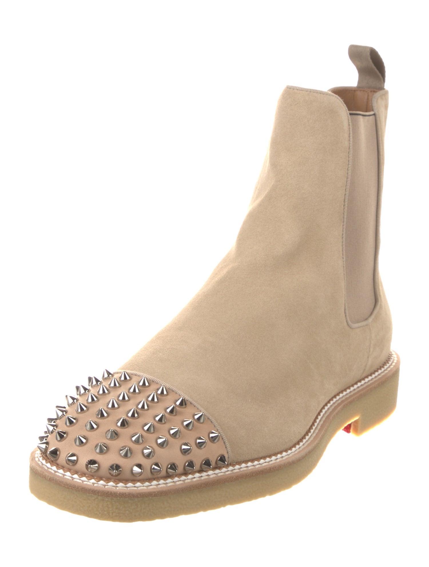 Christian Louboutin Spike Accents Suede Chelsea Boots